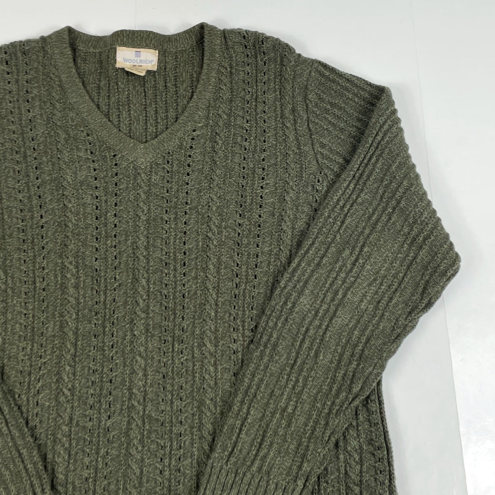 Vintage VINTAGE Woolrich Sweater Mens Medium Green Ramie V Neck Pullover Golf Hiking Outdoor Size US M / EU 48-50 / 2 - 3 Thumbnail
