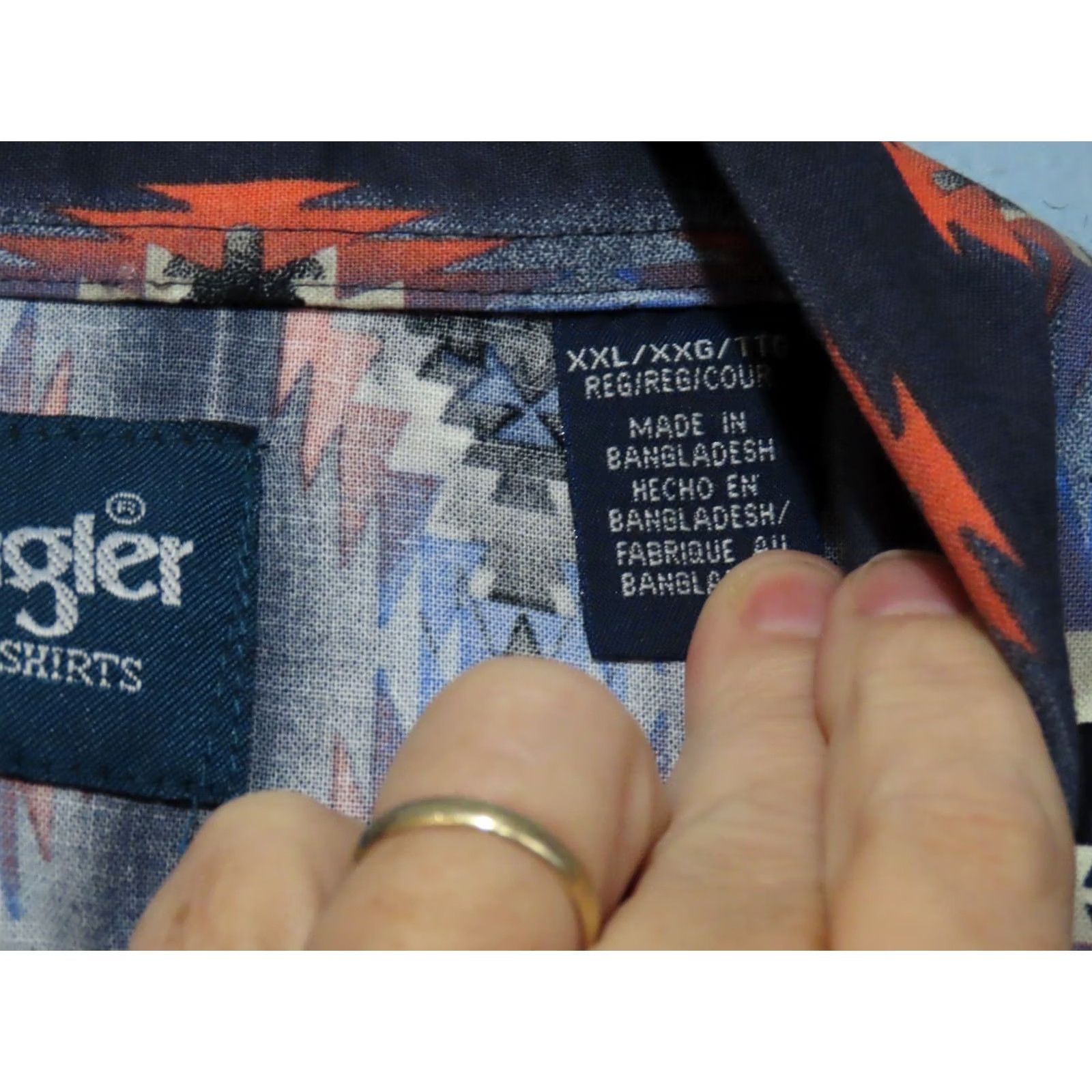 Wrangler Wrangler Western Shirt Men's XXL Long Sleeve Black Snap Aztec Design Multicolor 100% Cotton Button-Up Size US XXL / EU 58 / 5 - 7 Thumbnail