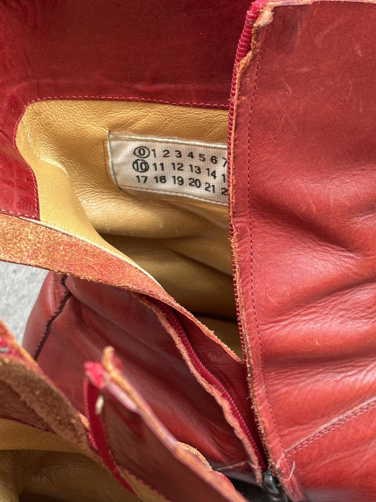 Maison Margiela Maison Martin Margiela | Artisanal Blood Red Square-Toe Boot Size US 10 / EU 43 - 6 Thumbnail