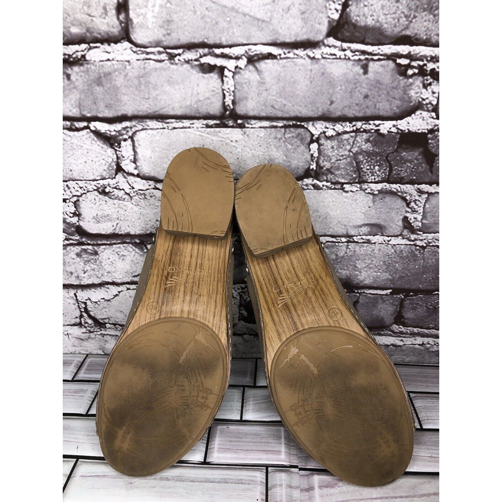 Other Dansko Maci Taupe Textured Beige Tan Leather Heel Sandals Wo Size US 9.5 / IT 39.5 - 8 Thumbnail