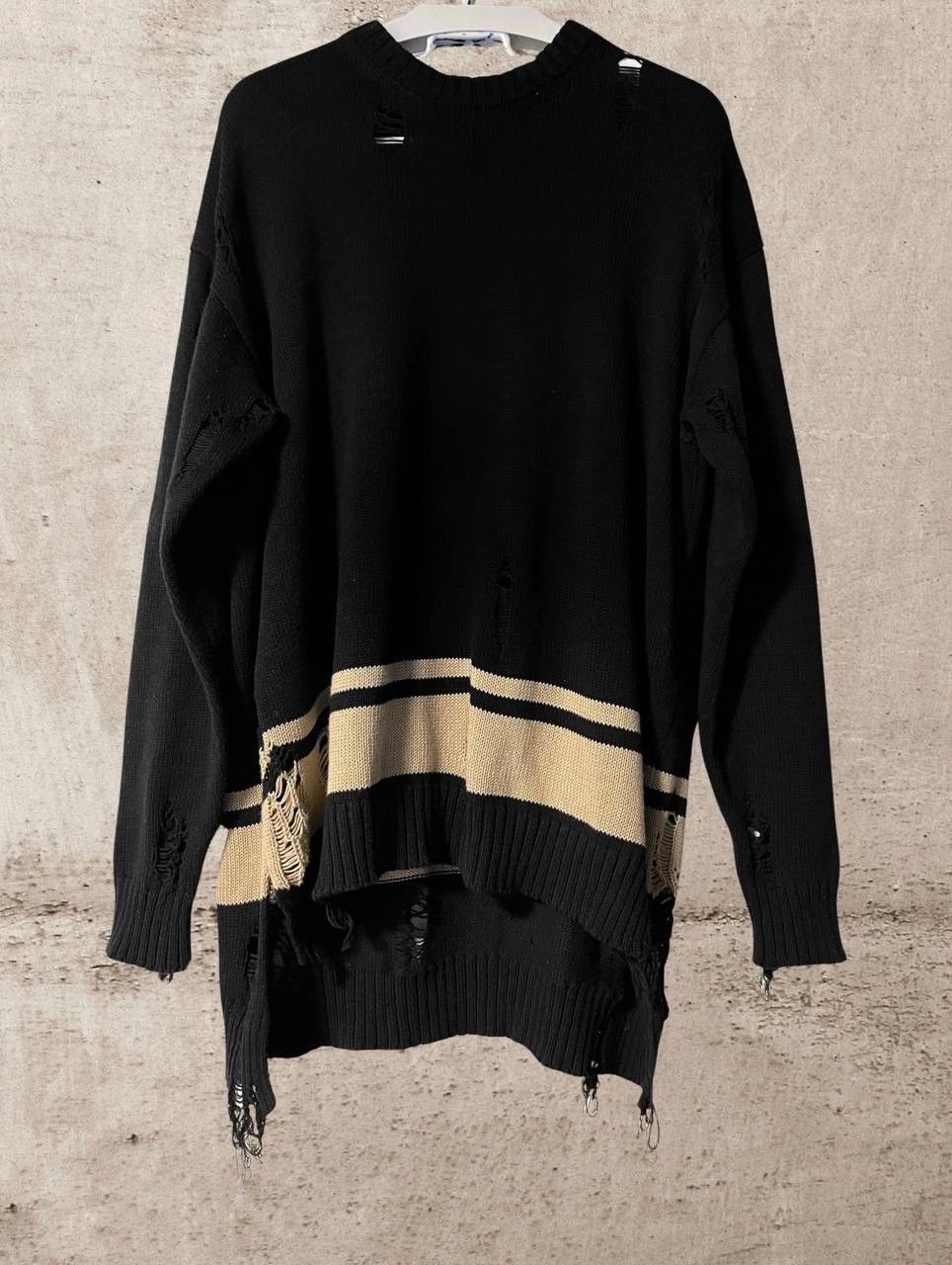 Miharayasuhiro Mihara Yasuhiro Destroy Border Knit-Sweater | Grailed