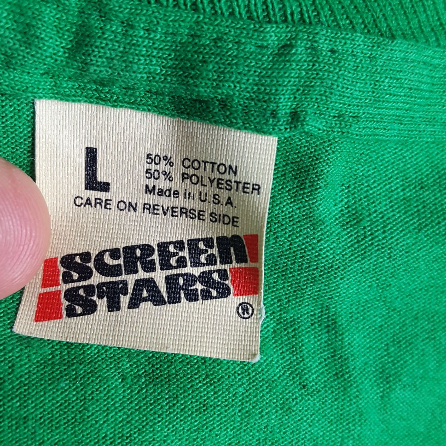 Vintage Vintage 90s Screen Stars Best T-Shirt Men Large Retro Rock Music Festival Summer Cotton Green Size US L / EU 52-54 / 3 - 7 Thumbnail