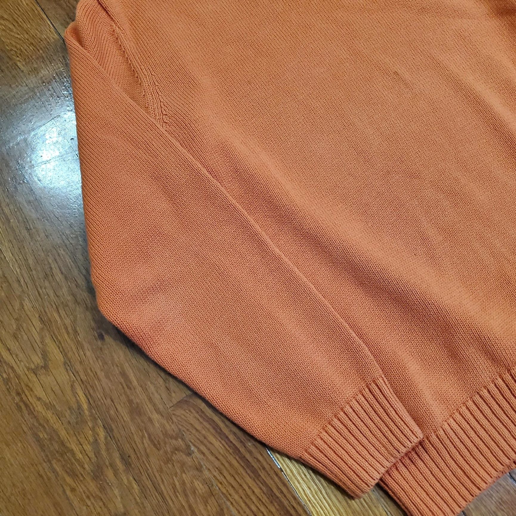 Vintage VINTAGE L.L. Bean Sweater Mens LT Tall Orange 100% Cotton Crewneck Knit Pullover Big & Tall Mens Orange Solid Knit Crewneck LT Tall Knit Pullover Size US L / EU 52-54 / 3 - 2 Thumbnail