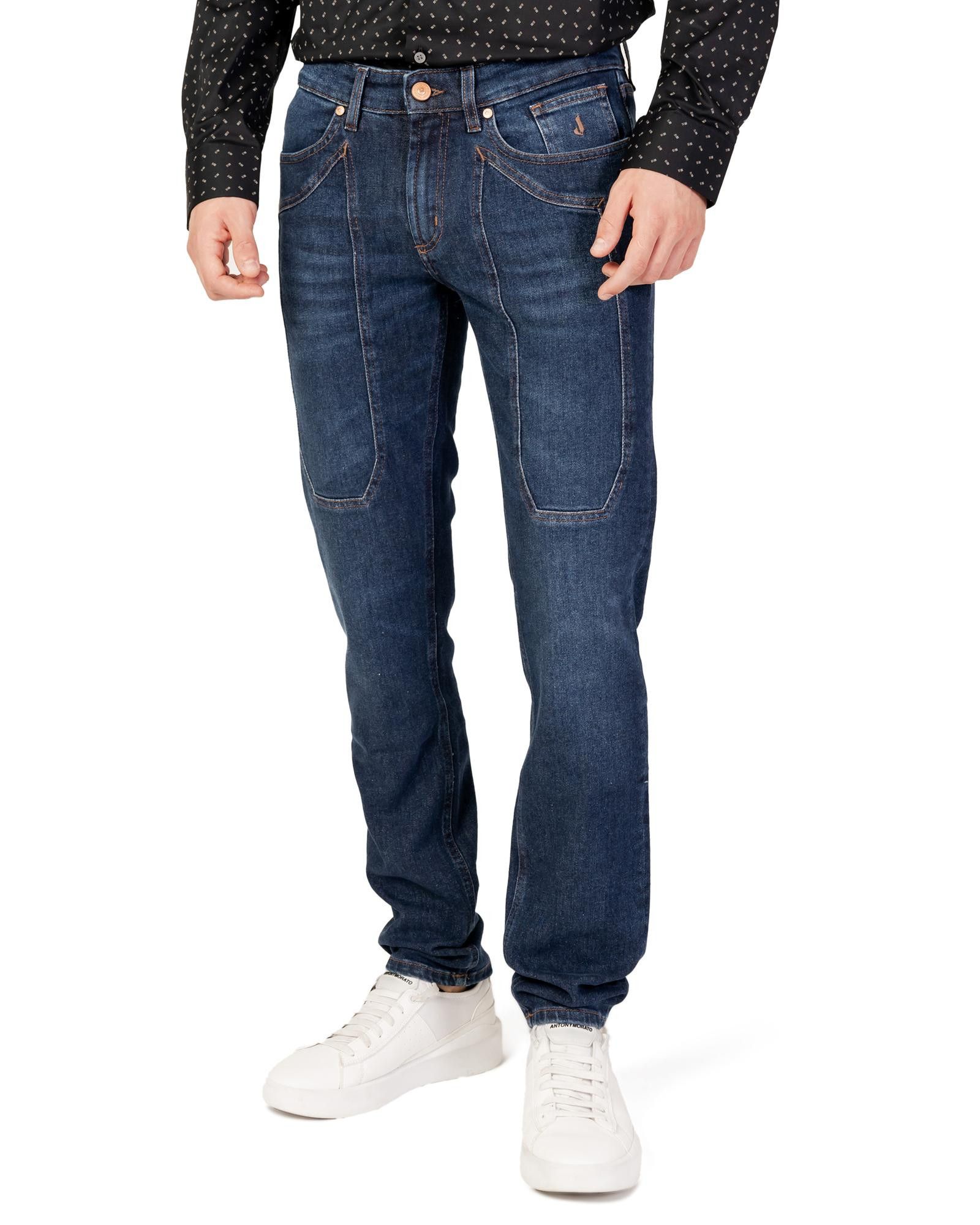 Image of Jeckerson Worn Out Effect Jeans in Blue, Men's (Size 30)