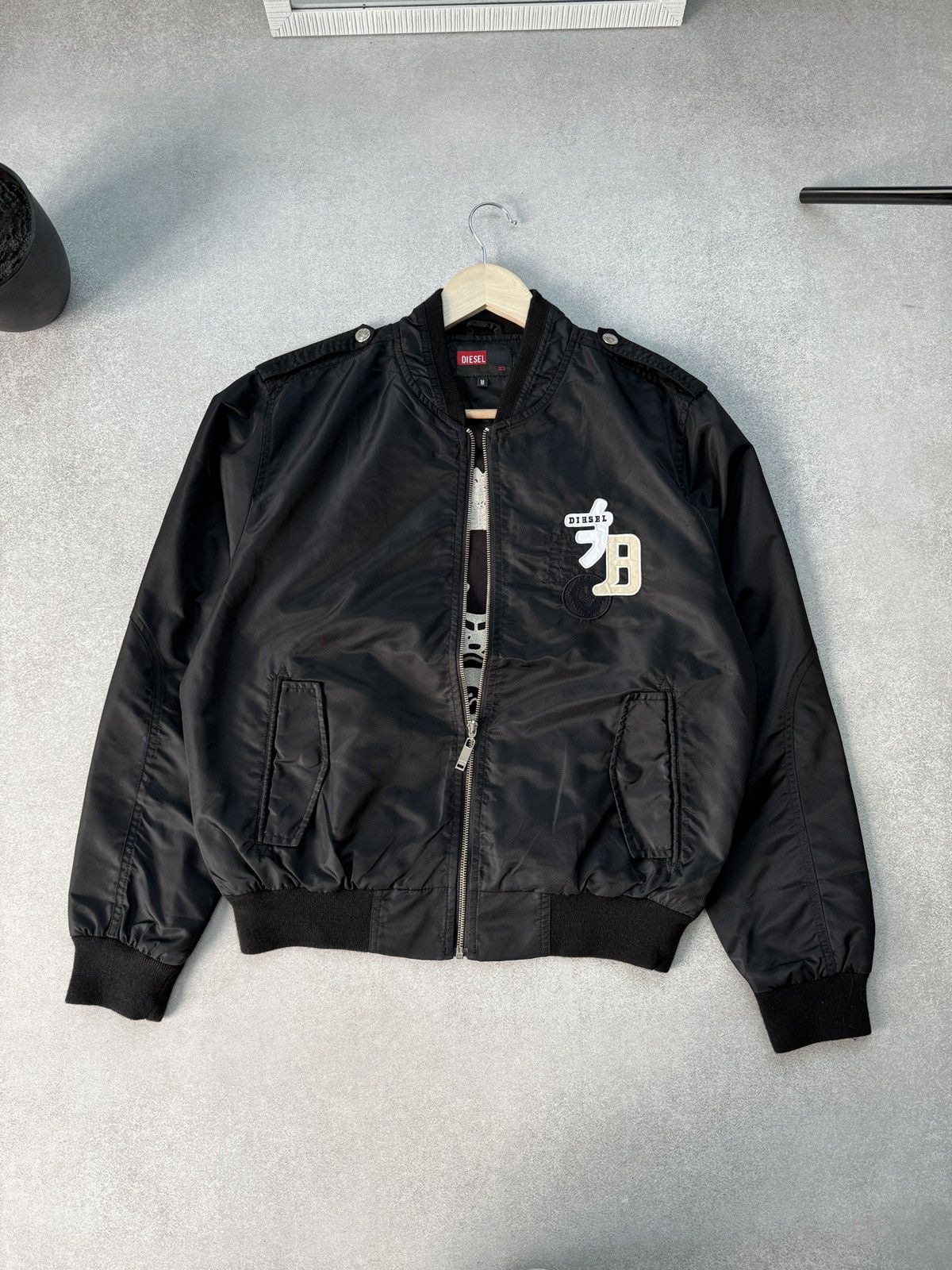 Diesel Vintage Diesel Bomber Jacket Nylon Logo Y2K Military Style Size US M / EU 48-50 / 2 - 2 Thumbnail