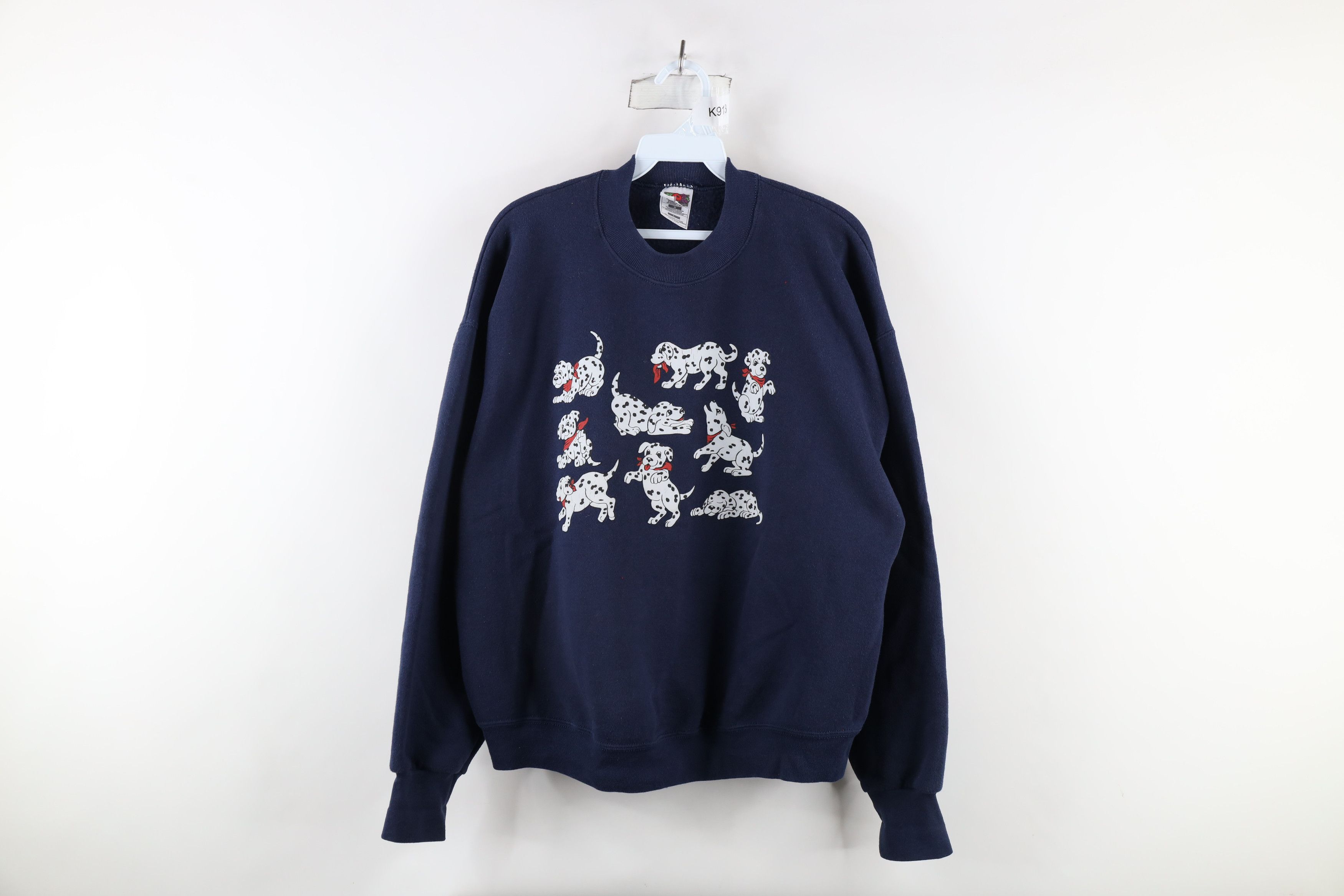 Vintage Vintage 90s Streetwear Dog Puppy Crewneck Sweatshirt Blue Size L / US 10 / IT 46 - 1 Thumbnail