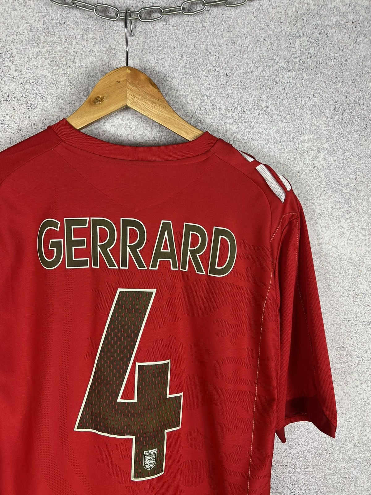 Umbro Vintage Umbro England Gerrard 2007 Home Soccer Jersey Shirt Size US L / EU 52-54 / 3 - 2 Thumbnail