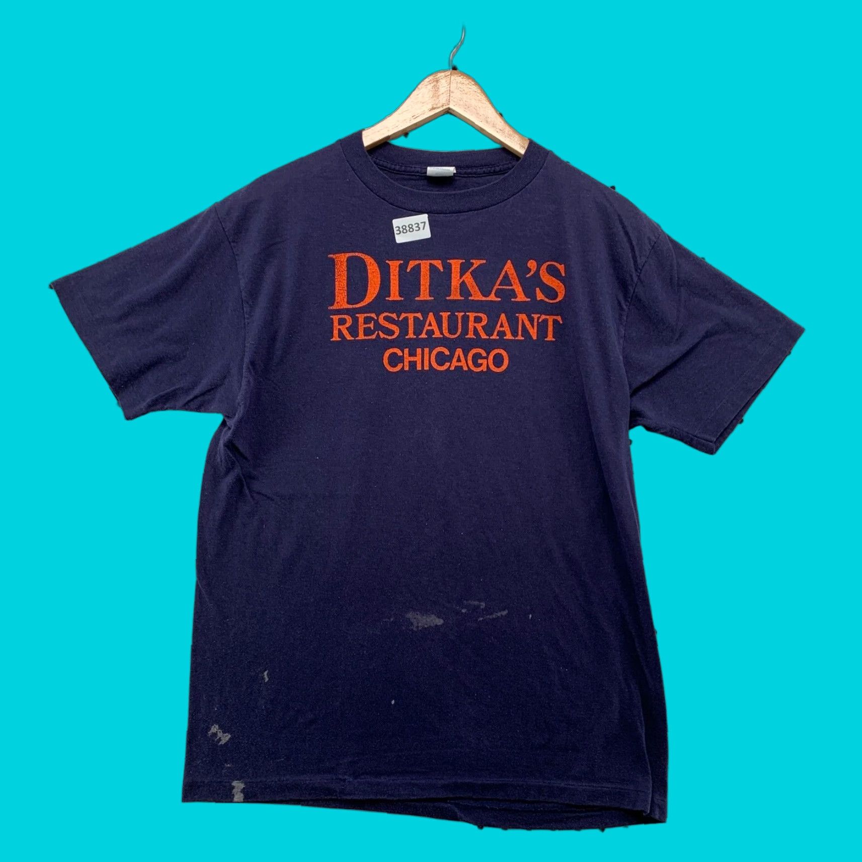 Vintage Vintage 80s Sports T-Shirt Men XL Blue Graphic Print Chicago Ditkas Restaurant Made USA Size US XL / EU 56 / 4 - 1 Thumbnail