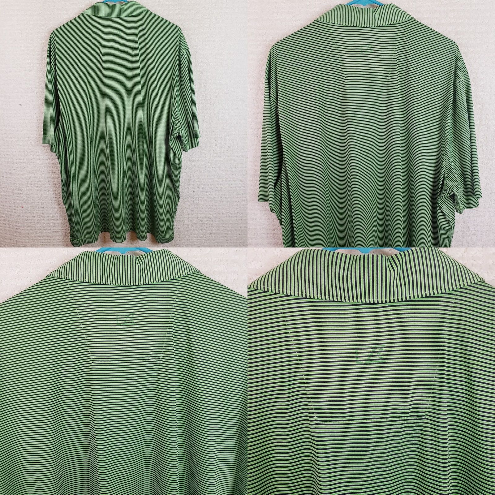 Cutter & Buck Cutter Buck Polo Shirt Men 2XL Green Striped Short Sleeve Collared Polo Shirt Golf Performance Casual Wear Blocked Logo Size US XXL / EU 58 / 5 - 8 Thumbnail