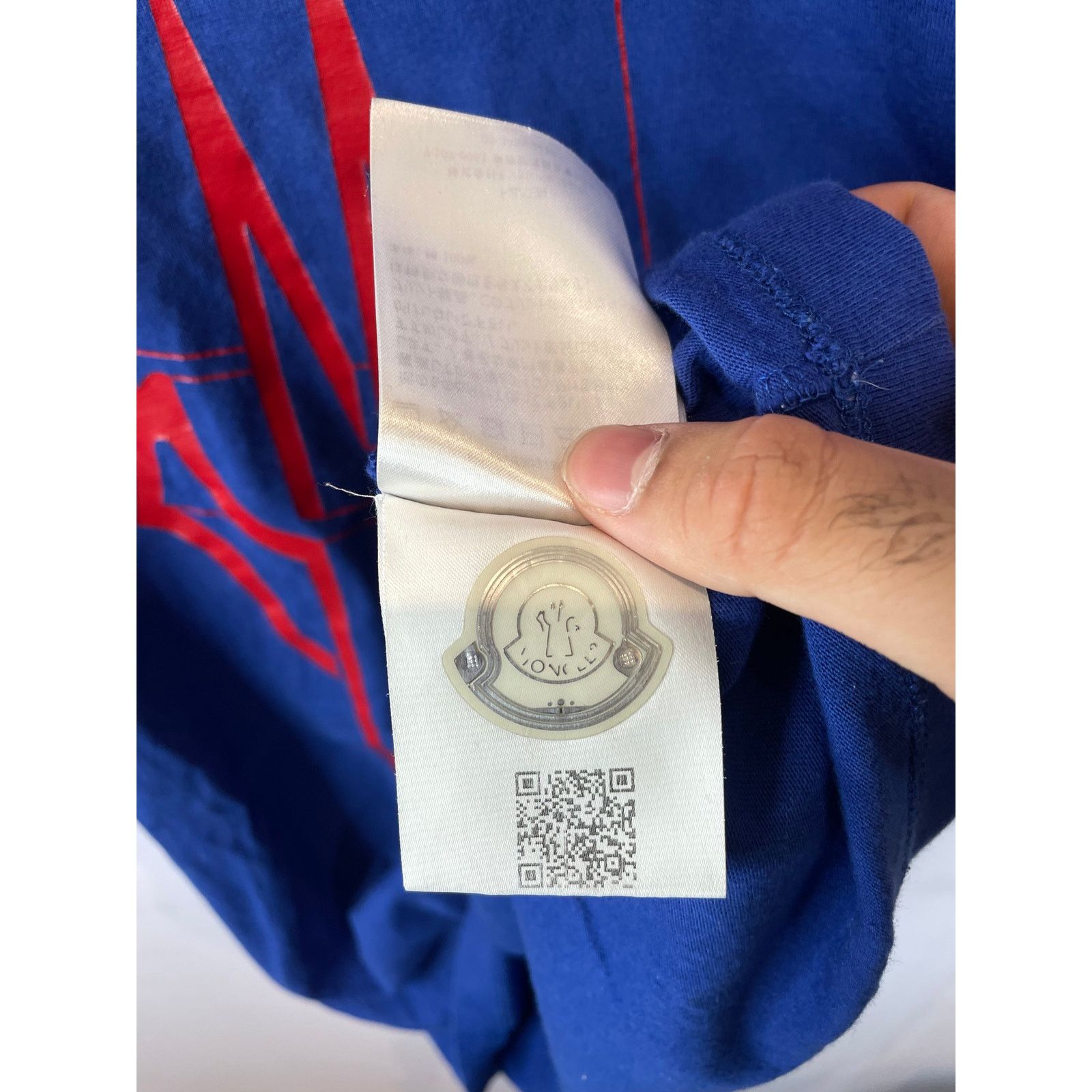 Moncler Moncler M Logo Tee Blue Orange Used Medium Size US M / EU 48-50 / 2 - 6 Thumbnail