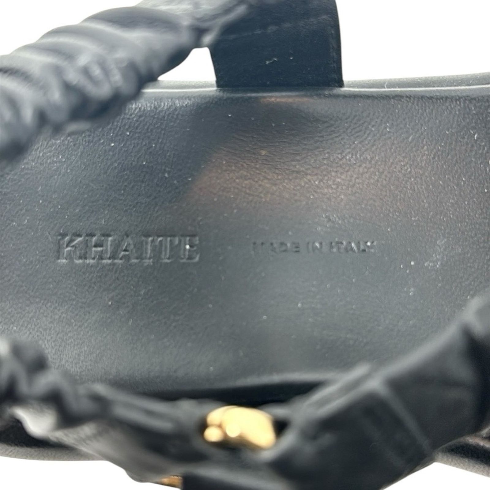 KHAITE Khaite Puglia Sandals Black Leather Elasticized Strap Shoes Size US 8 / IT 38 - 3 Thumbnail