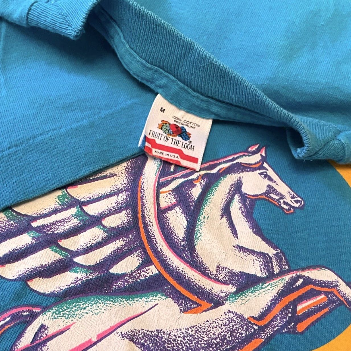 Vintage VTG 90s Kentucky Derby Festival Pegasus Art Vintage 1992 Shirt Mens Size M Blue 90s Mens T-Shirt Size US M / EU 48-50 / 2 - 3 Thumbnail