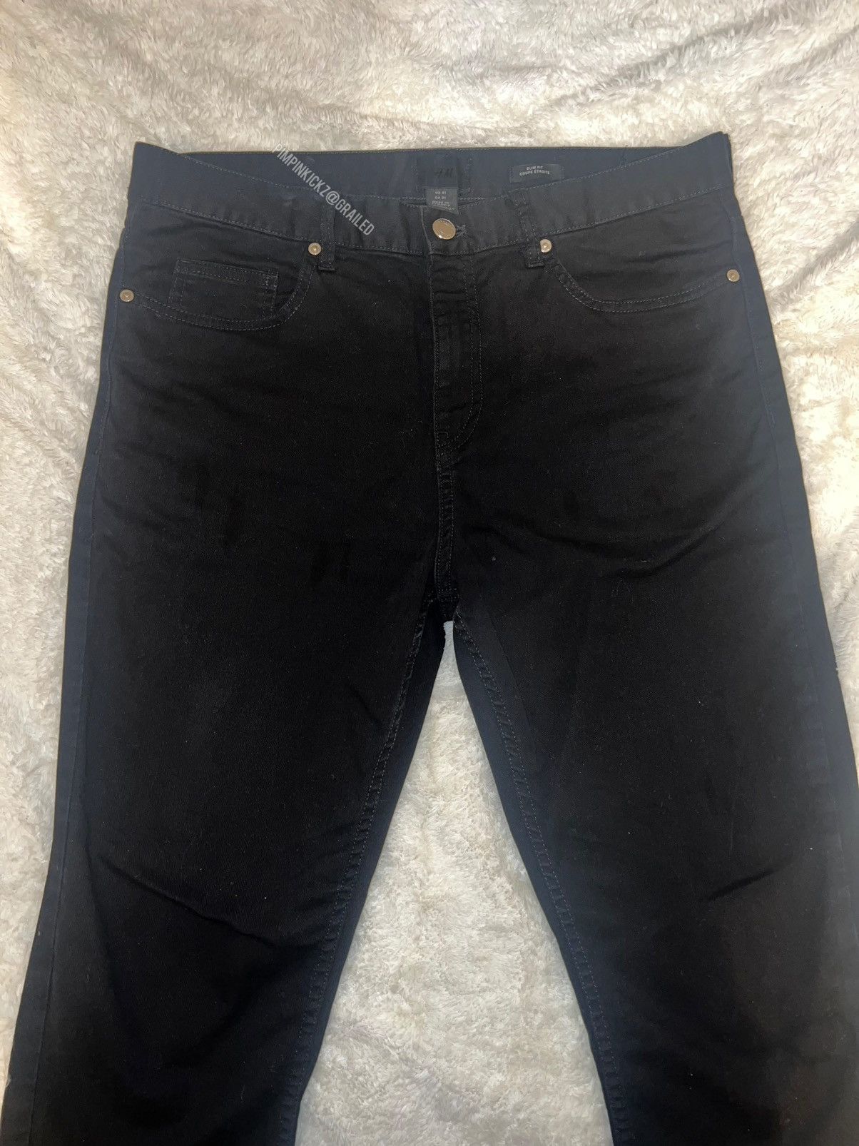 H&M Mens H&M black slim fit pants size 31 Size US 31 - 1 Thumbnail