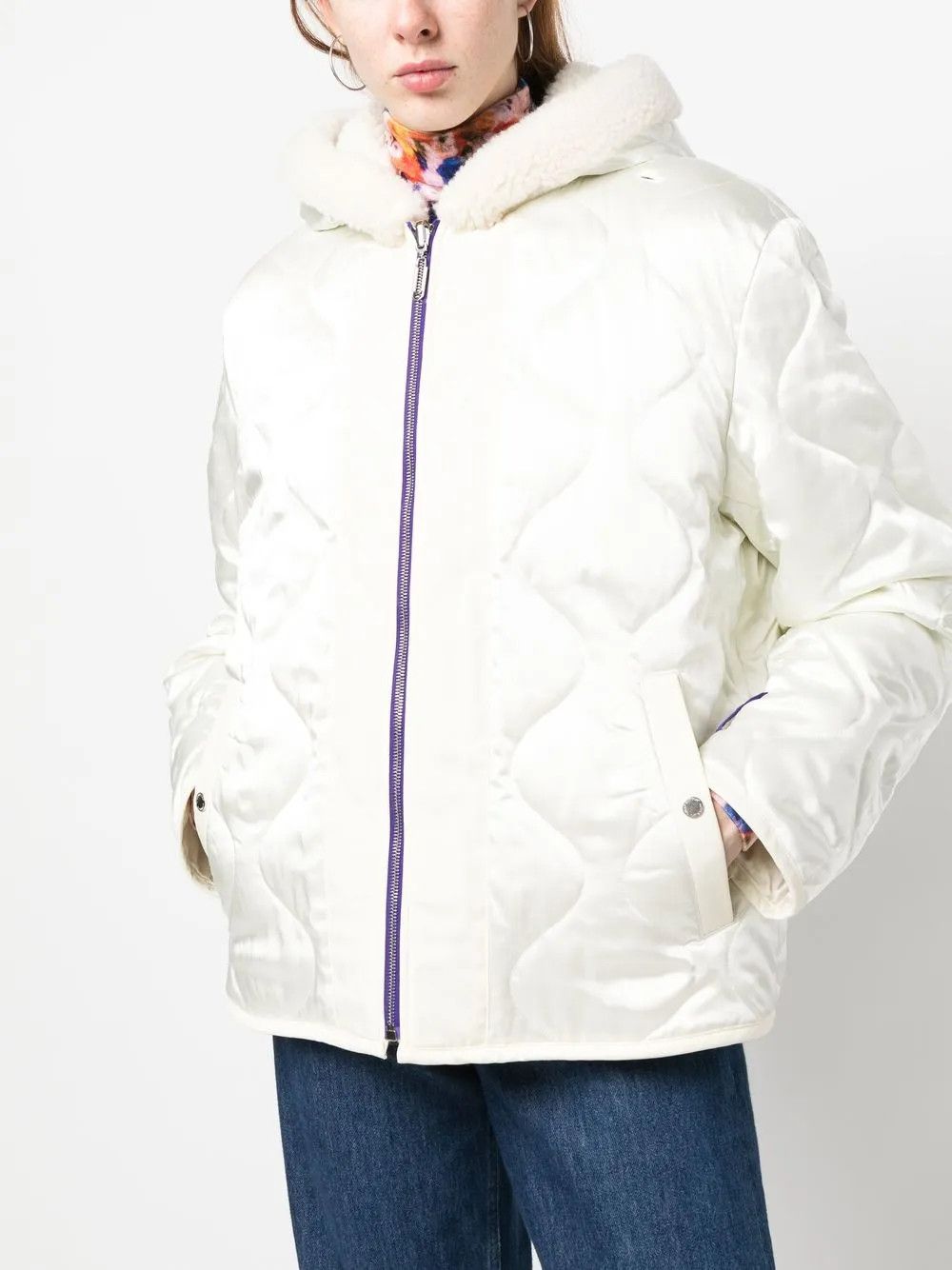 Off-White o1y1125 Hooded Jacket in Purple Size S / US 4 / IT 40 - 5 Thumbnail