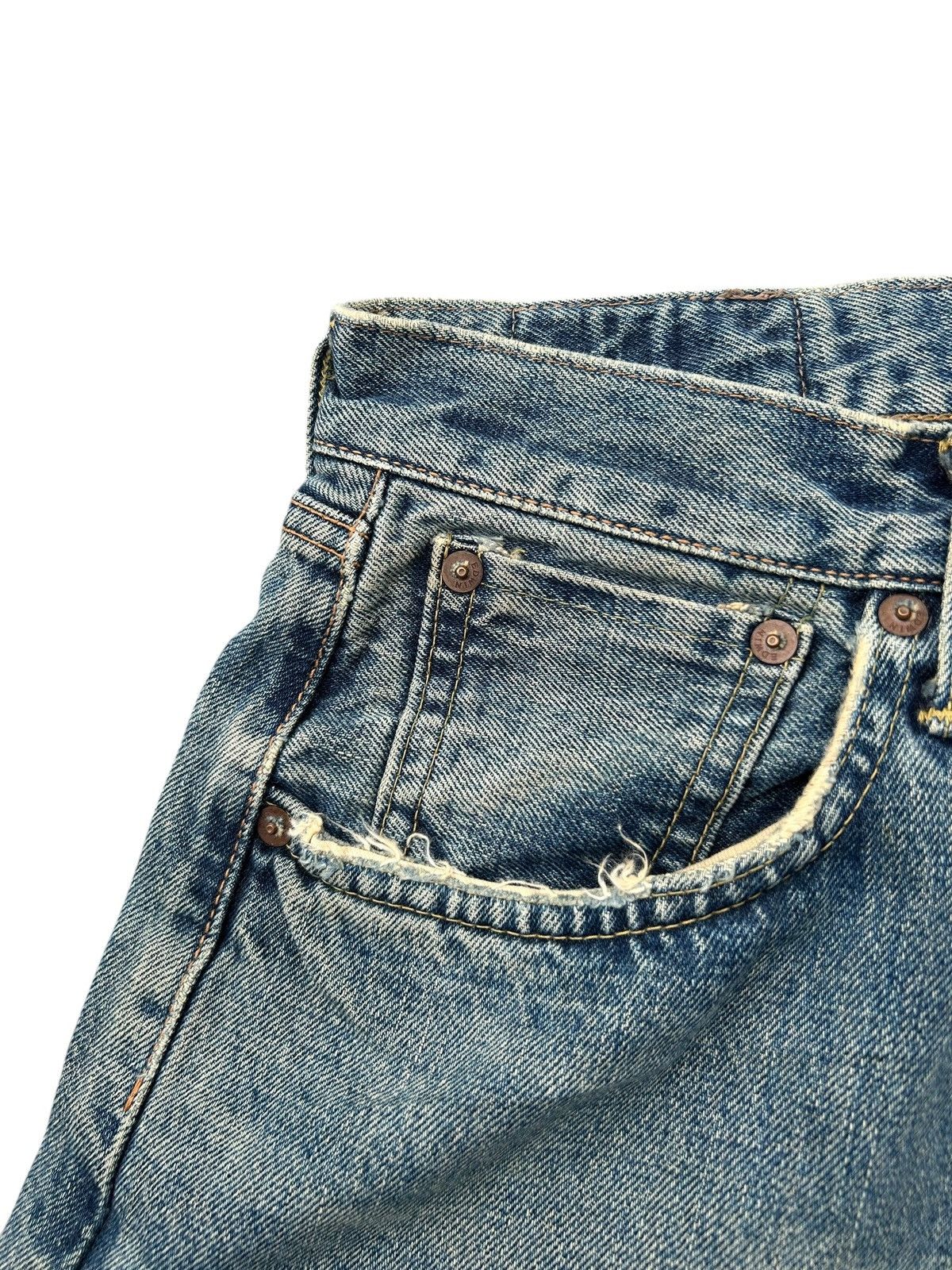 Japanese Brand × Kapital × Vintage Edwin Selvedge Baggy Distressed Vintage Denim Jeans Size US 30 / EU 46 - 4 Thumbnail