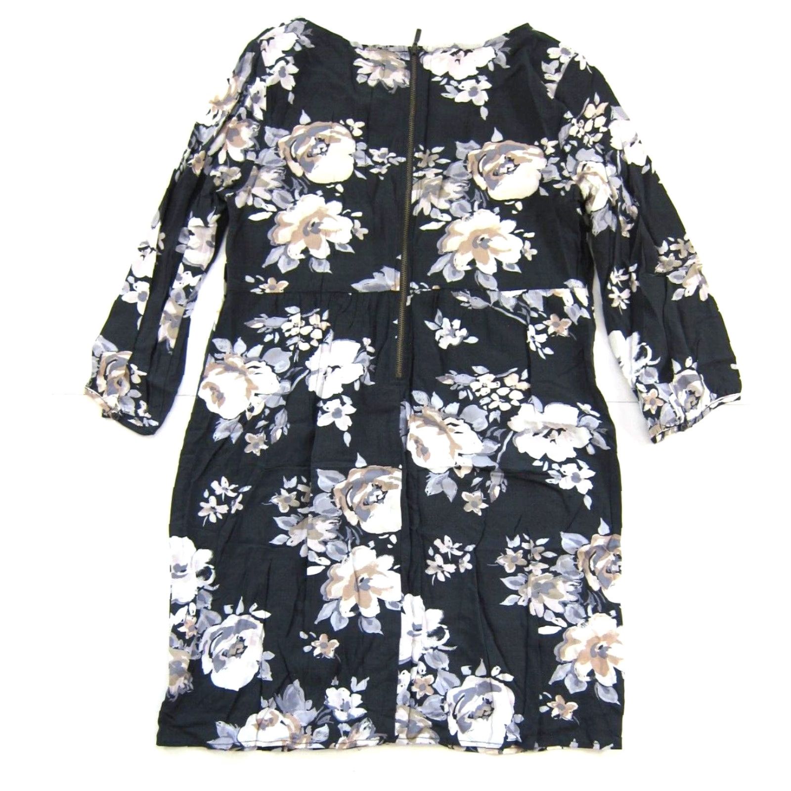 Old Navy Old Navy Tunic Dress 3/4 Sleeve Floral 100% Rayon Blue White Brown Small Women Size S / US 4 / IT 40 - 2 Thumbnail
