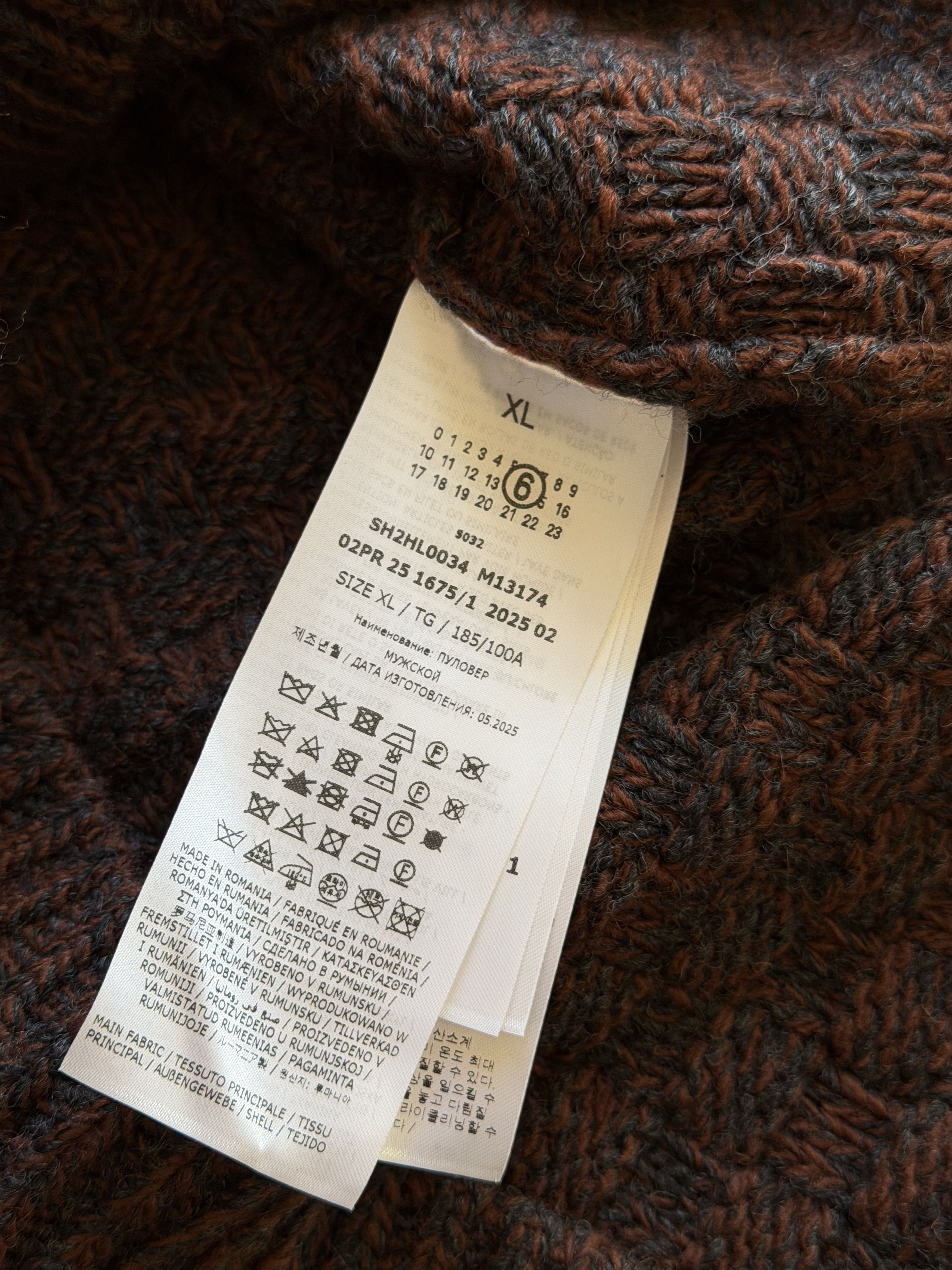 MM6 MM6 Maison Margiela Distressed Wool Sweater in Brown Size US XL / EU 56 / 4 - 10 Thumbnail