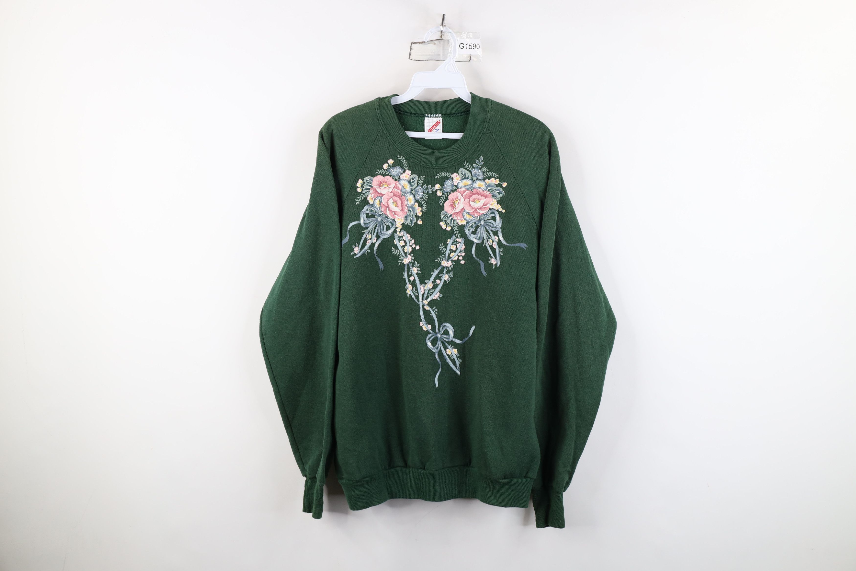 Vintage Vintage 90s Streetwear Primitive Flower Sweatshirt USA Size L / US 10 / IT 46 - 1 Thumbnail