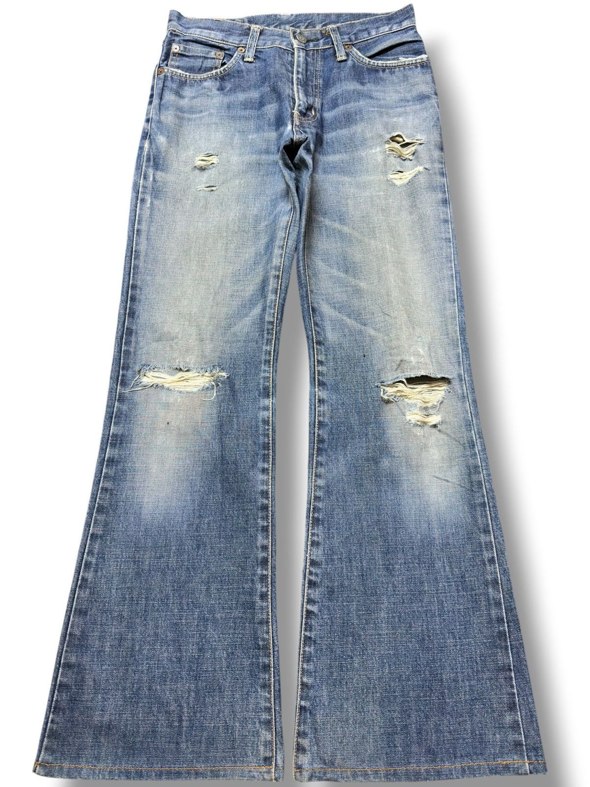 Edwin Vintage Edwin 800 SX Flare Mudwash Distressed Denim Size US 27 - 1 Thumbnail