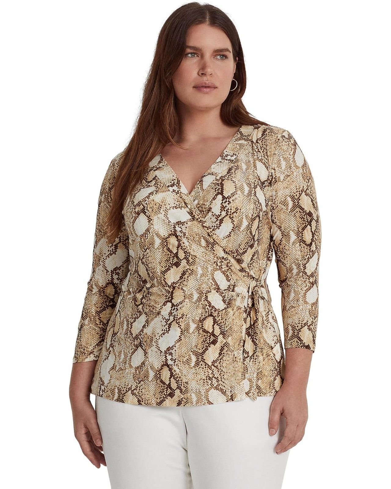 Polo Ralph Lauren Lauren Ralph Lauren Python Stretch Jersey Top ( 2X ) Size XXL / US 16-18 / IT 52-54 - 1 Thumbnail