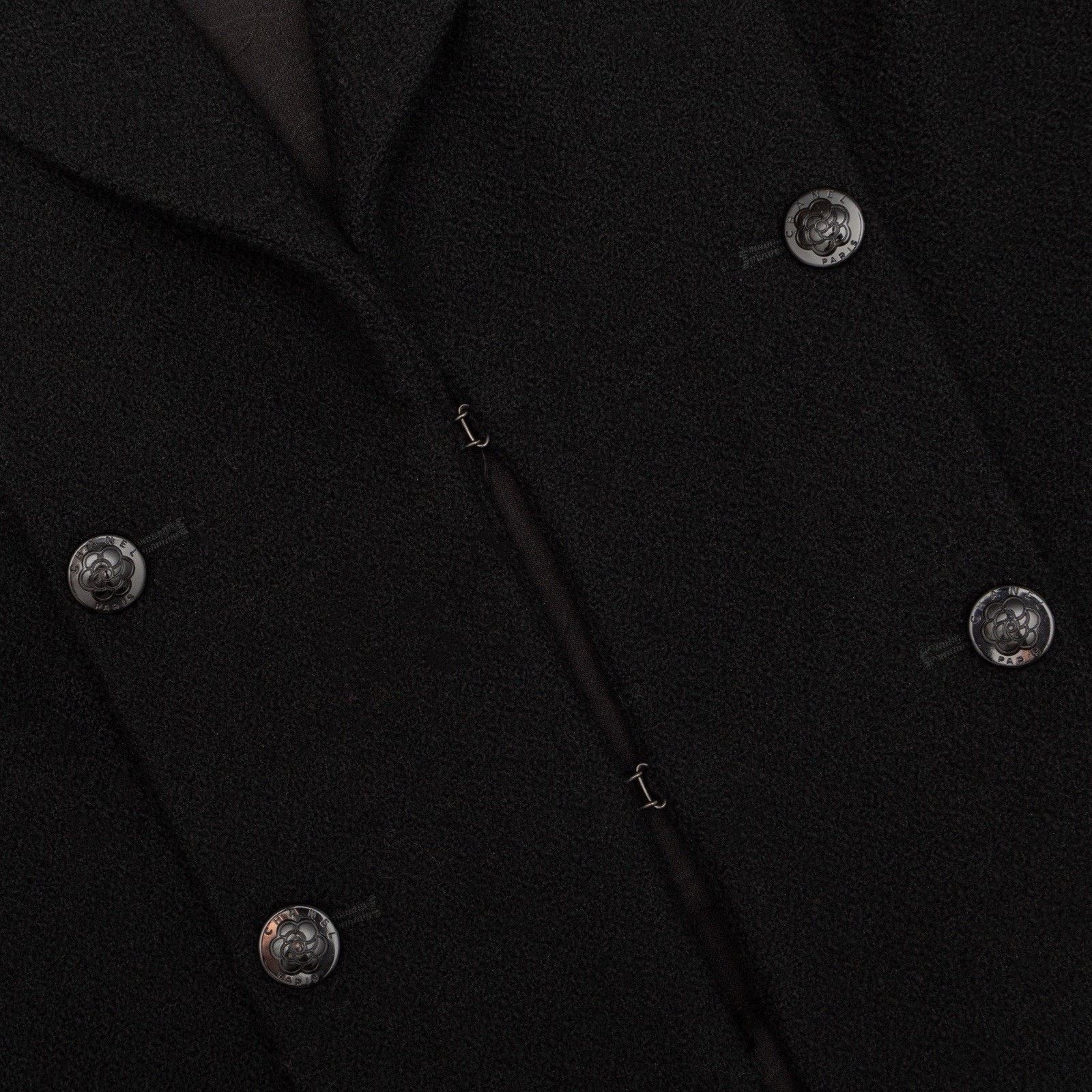 Chanel CHANEL Cropped Bouclé Camélia Double Breasted Wool Jacket Size L / US 10 / IT 46 - 15 Thumbnail