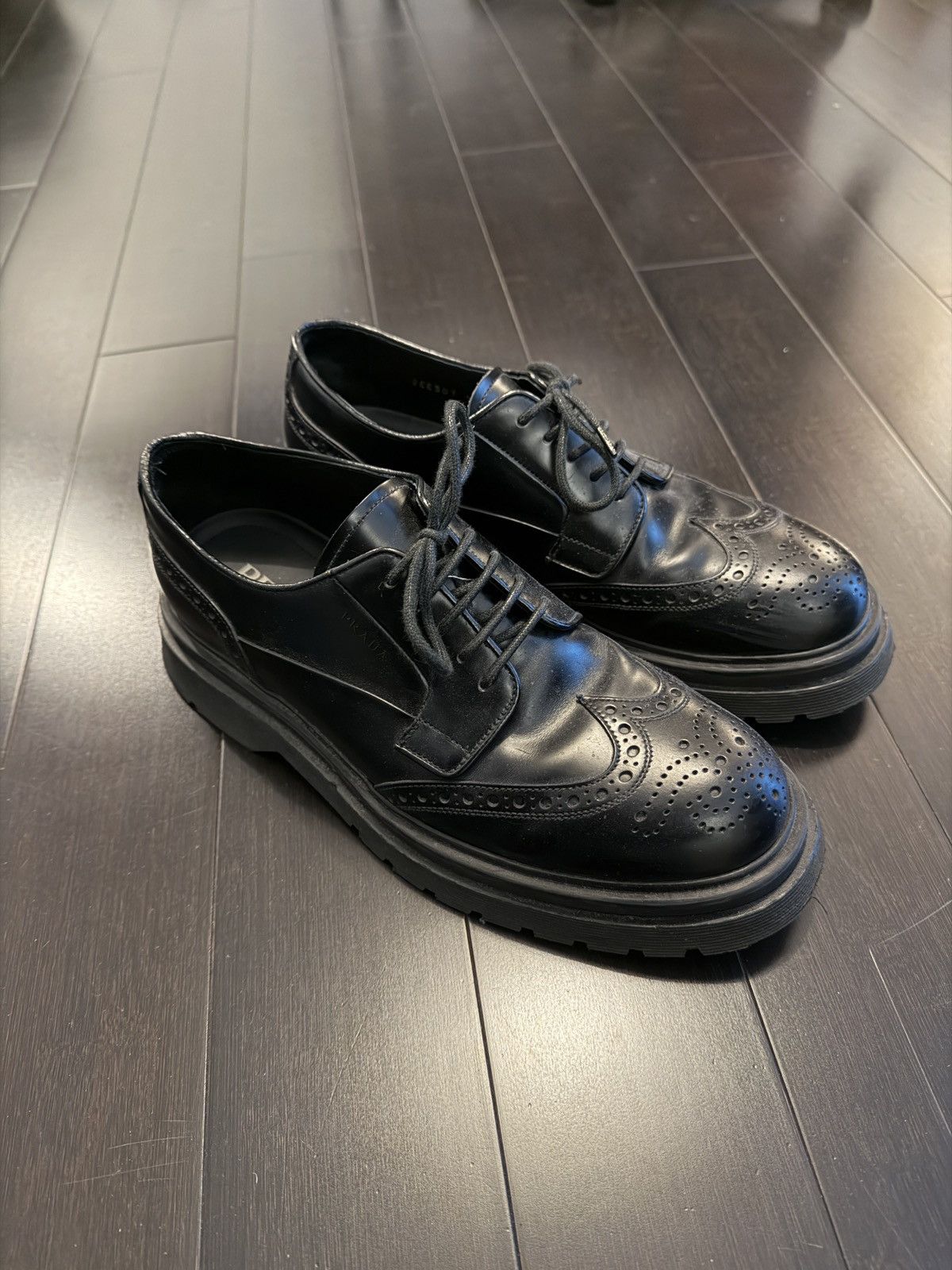 Prada Brogue Derby in Black