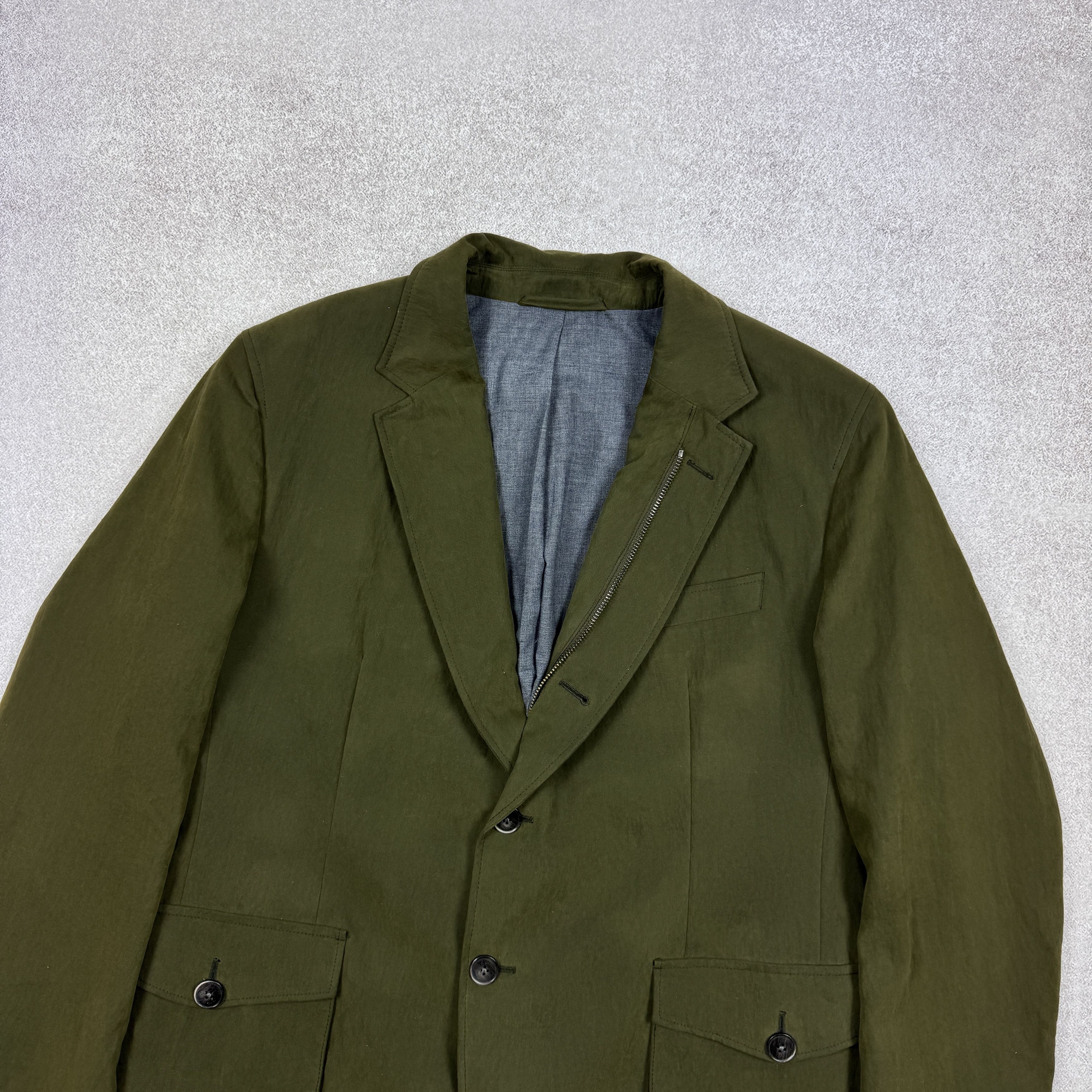 Hackett Men`s Hackett London zip through waxed Green jacket blazer Size 42R - 5 Thumbnail