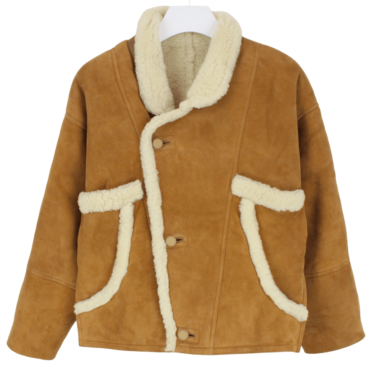 Sandro SANDRO Royal Jacket Women's MEDIUM Shearling Button Up Size M / US 6-8 / IT 42-44 - 5 Thumbnail