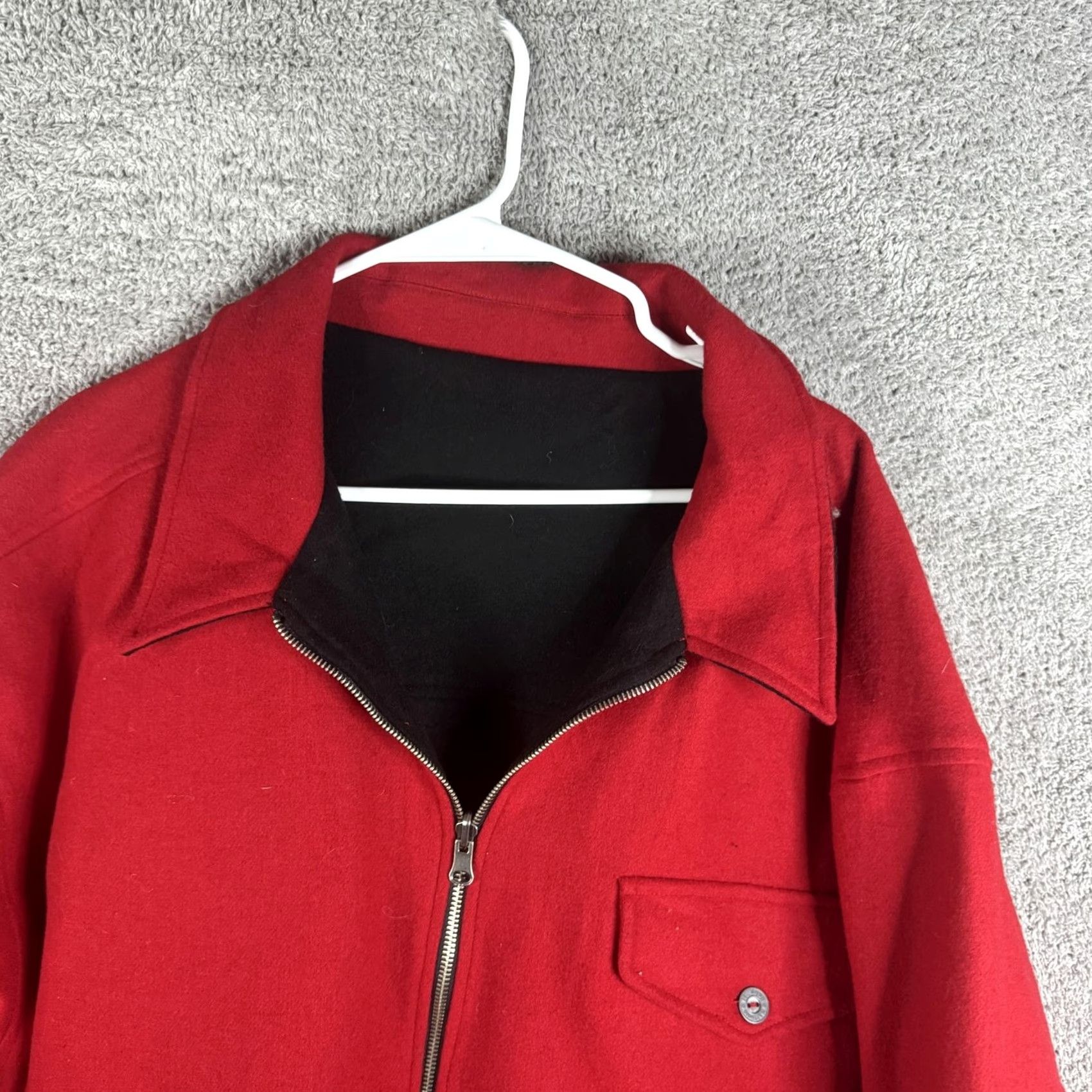 Marlboro Marlboro Jacket Mens 2XL Reversible Wool Full Zip Overcoat Outdoor Red Black Mid-Length Casual Workwear Mens Size US XXL / EU 58 / 5 - 6 Thumbnail