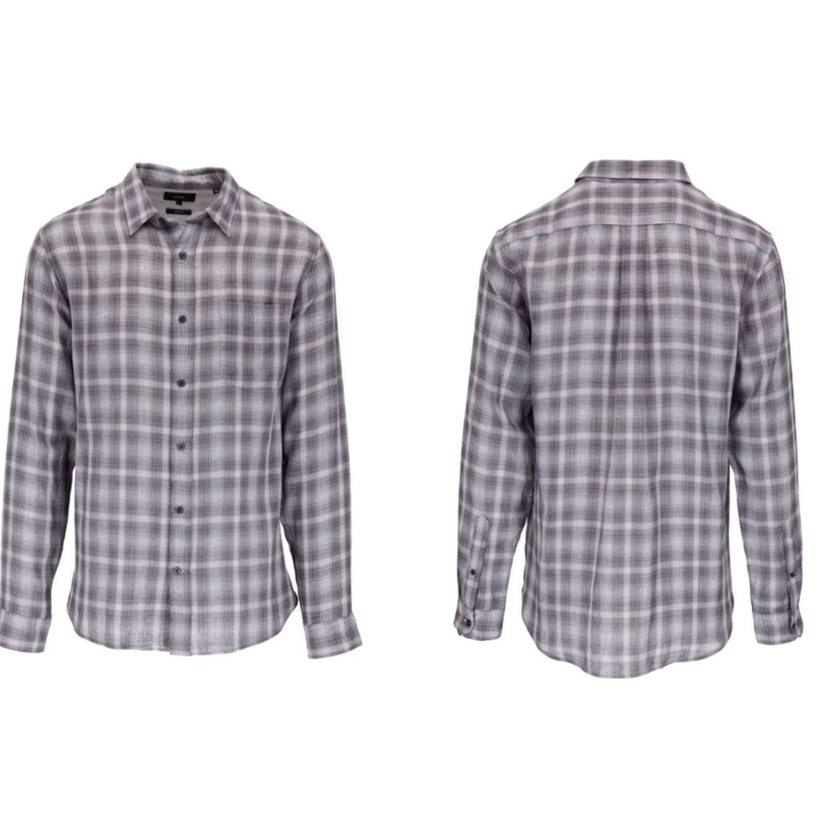 Vince Vince Shirt XL Multicolor Cotton Plaid Button-Up Long Sleeve Relaxed Slim Mens Size US XL / EU 56 / 4 - 8 Thumbnail