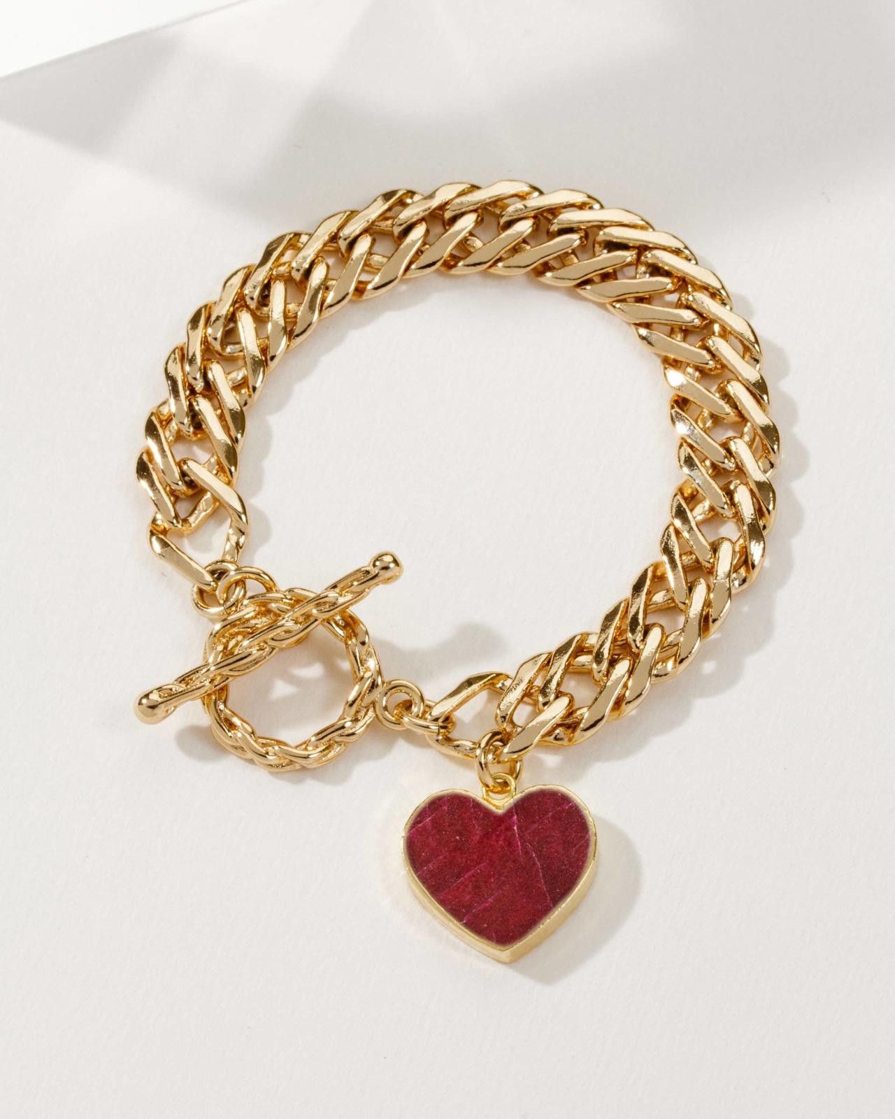 Other Luna Norte Heart of Gold Toggle Charm Bracelet - Ruby Size ONE SIZE - 1 Thumbnail