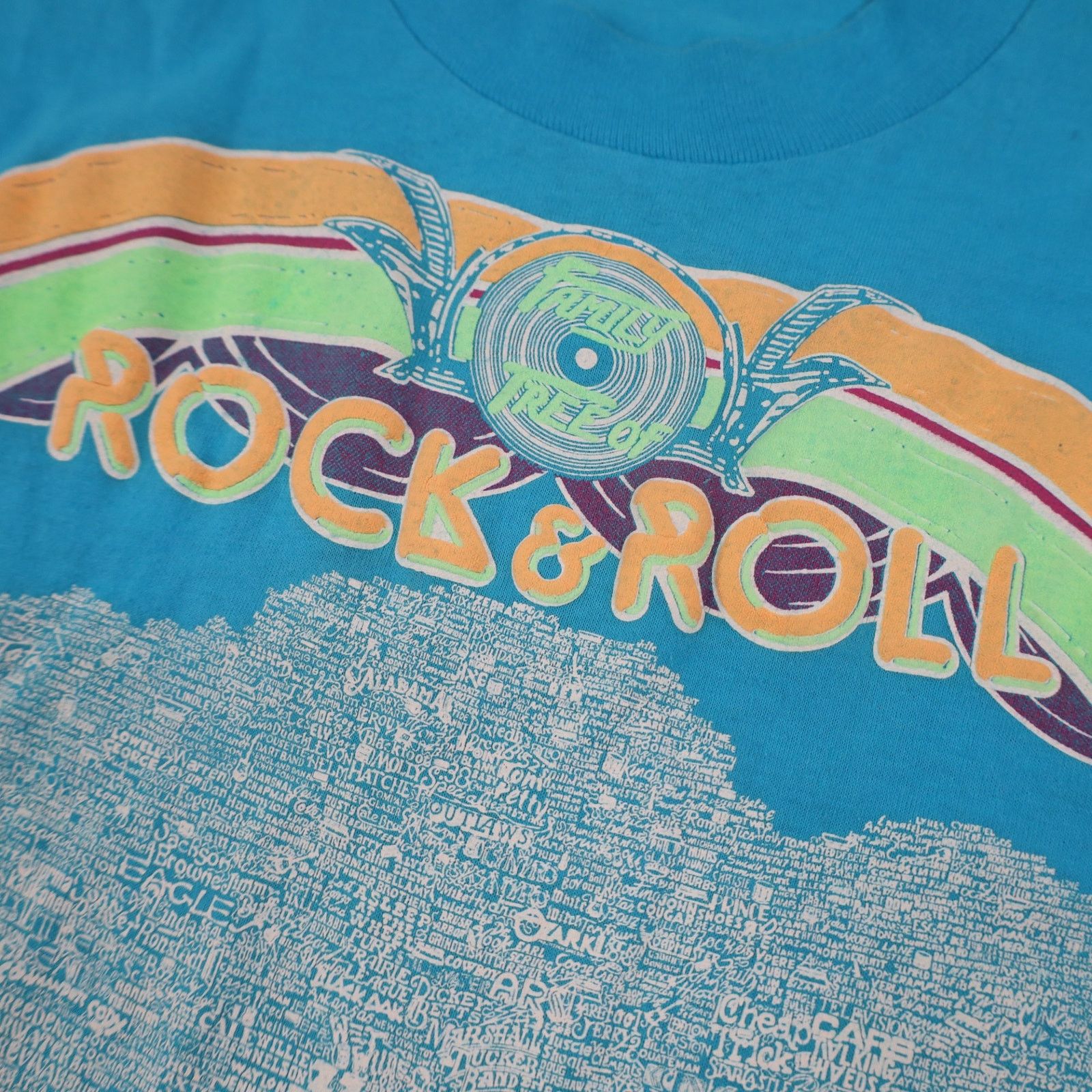 Band Tees × Vintage Vintage Rock & Roll Family Tree Graphic T Shirt Size US L / EU 52-54 / 3 - 6 Thumbnail