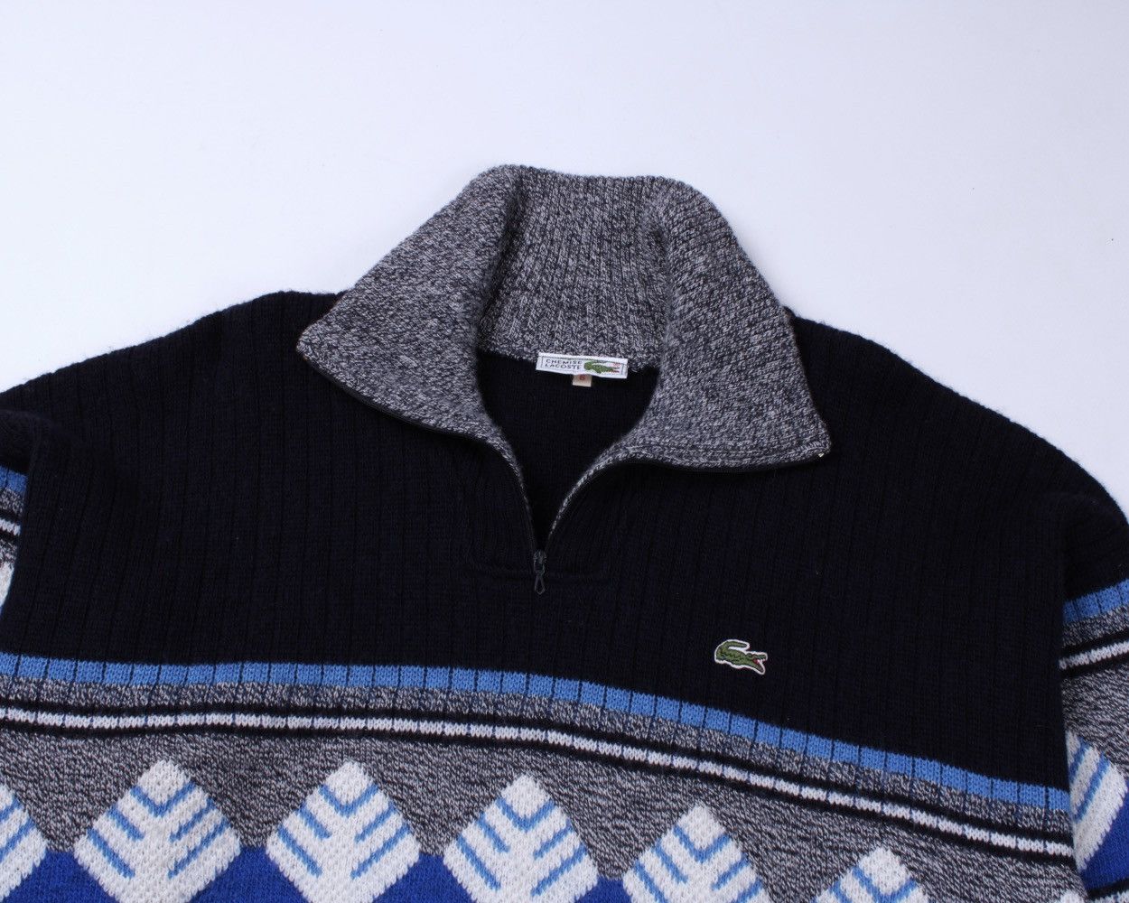 Lacoste × Vintage LACOSTE Vintage Half Zip 1/4 Wool Knitted Sweater Jumper Size US L / EU 52-54 / 3 - 4 Thumbnail