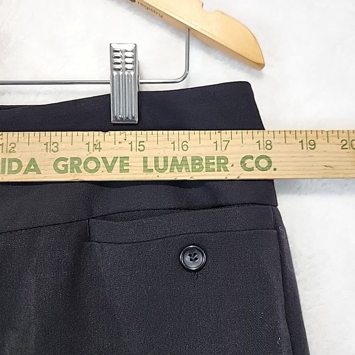 Vintage Maurices Polished Boot Pants Black Flat Front Womens 11/12 Short Bootcut Regular Petite Dress Pants Size 32" / US 10 / IT 46 - 6 Thumbnail
