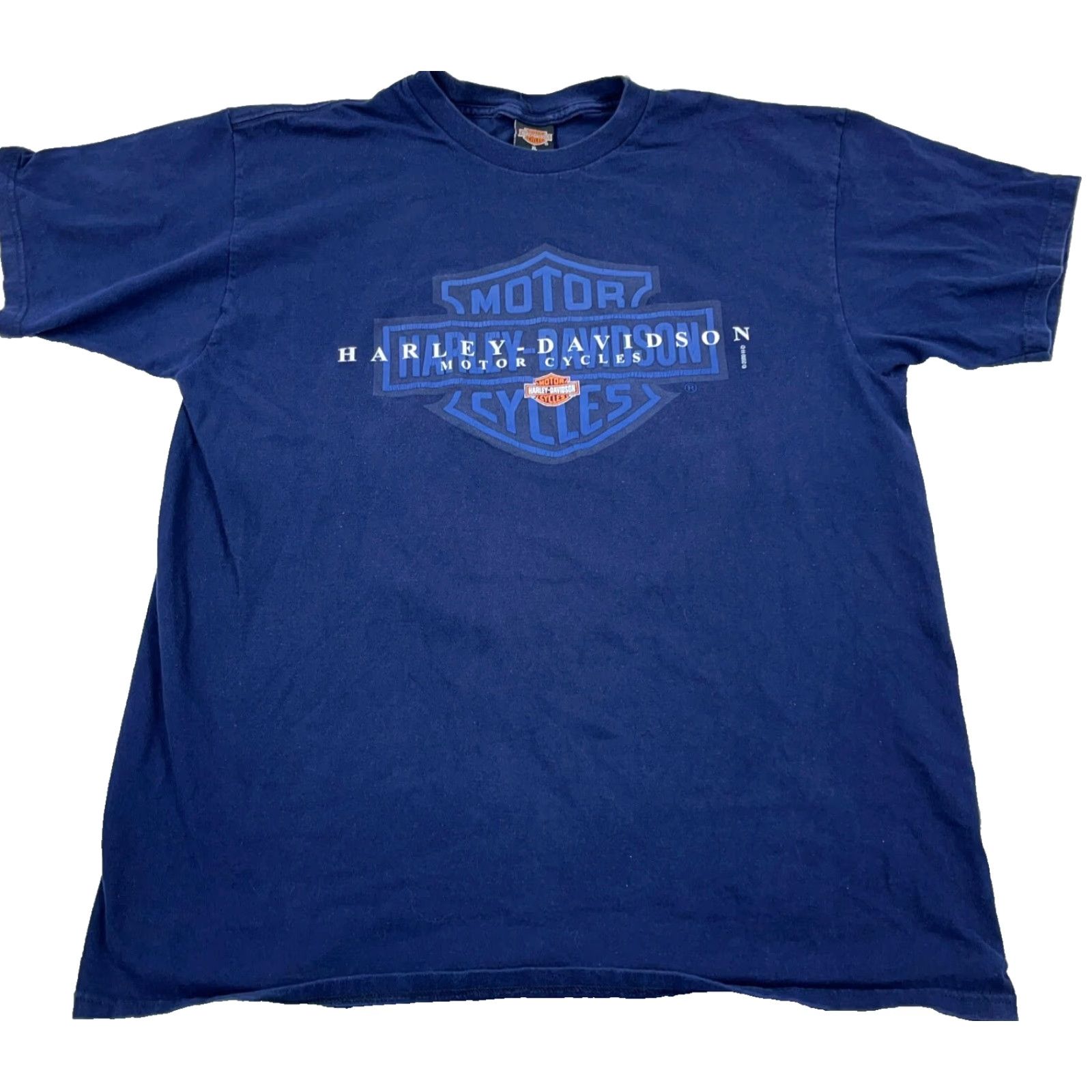 Harley Davidson VINTAGE Harley-Davidson Logo Shirt Men XL Blue Graphic Print 80s Biker Motorcycle USA Mens XL Blue Shirt T-Shirt Size US XL / EU 56 / 4 - 2 Thumbnail