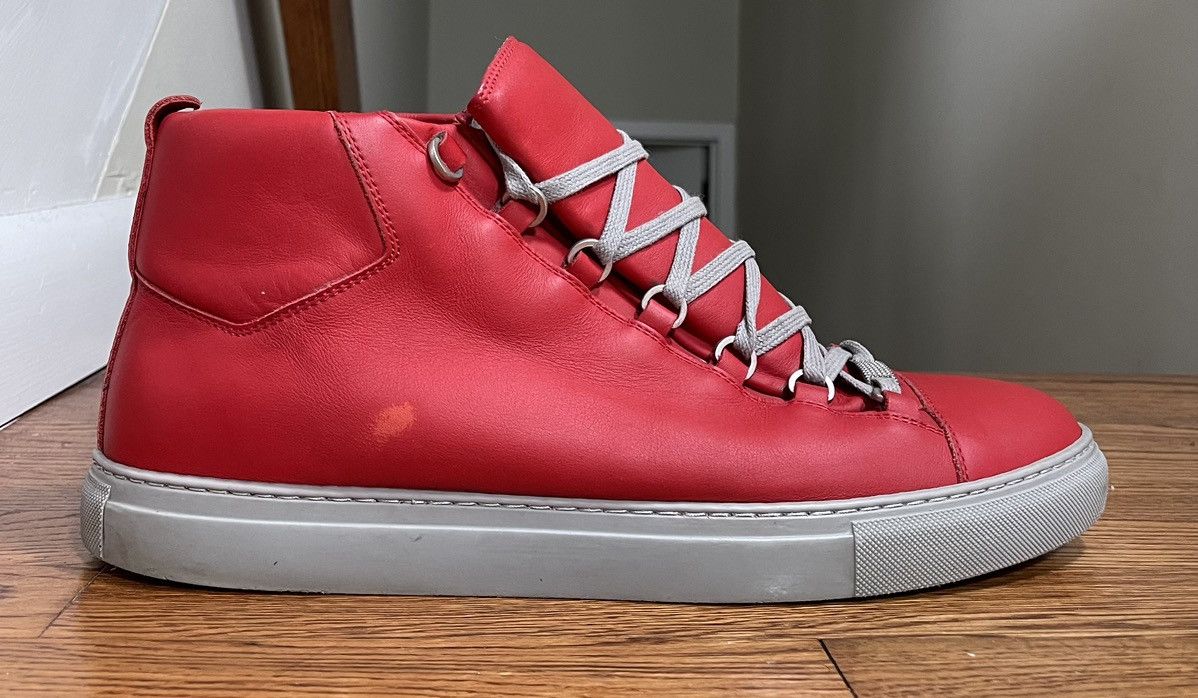 Mens red balenciaga arena sneakers best sale