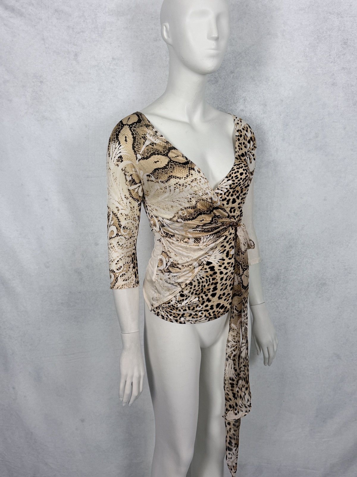 Roberto Cavalli Roberto Cavalli S/S2006 Wraparound Leopard Cardigan Top Size M / US 6-8 / IT 42-44 - 5 Thumbnail