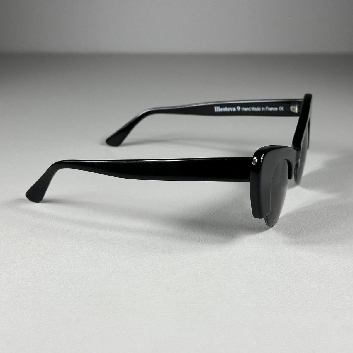 Illesteva Illesteva 9 Emma Half-Rim Cat-Eye Black Sunglasses Size ONE SIZE - 2 Thumbnail