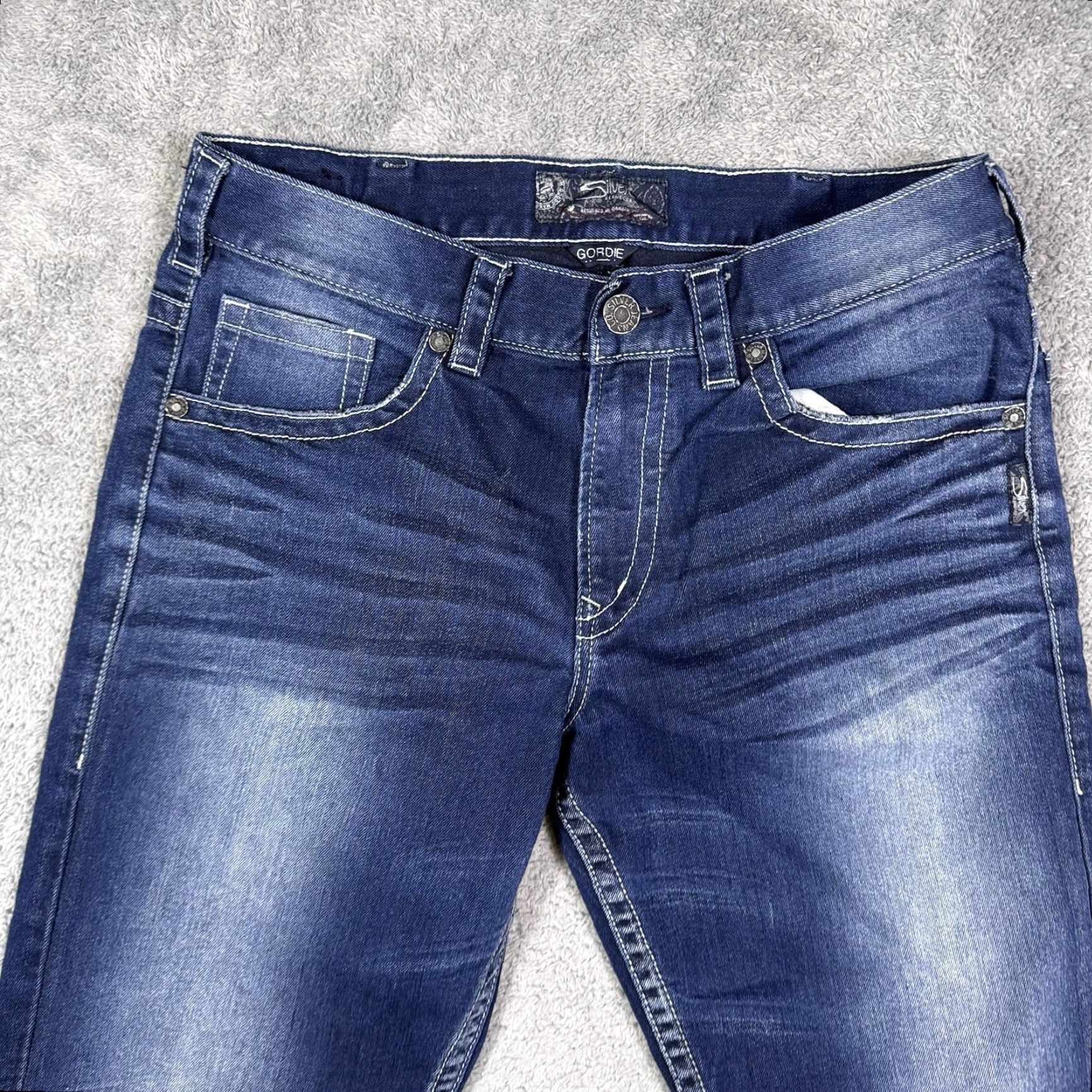 Silver Jeans Co. VINTAGE Silver Jeans Bootcut Jeans Men 34x32 Denim Blue 5-Pocket Distressed Relaxed 90s Mens Size US 34 / EU 50 - 3 Thumbnail