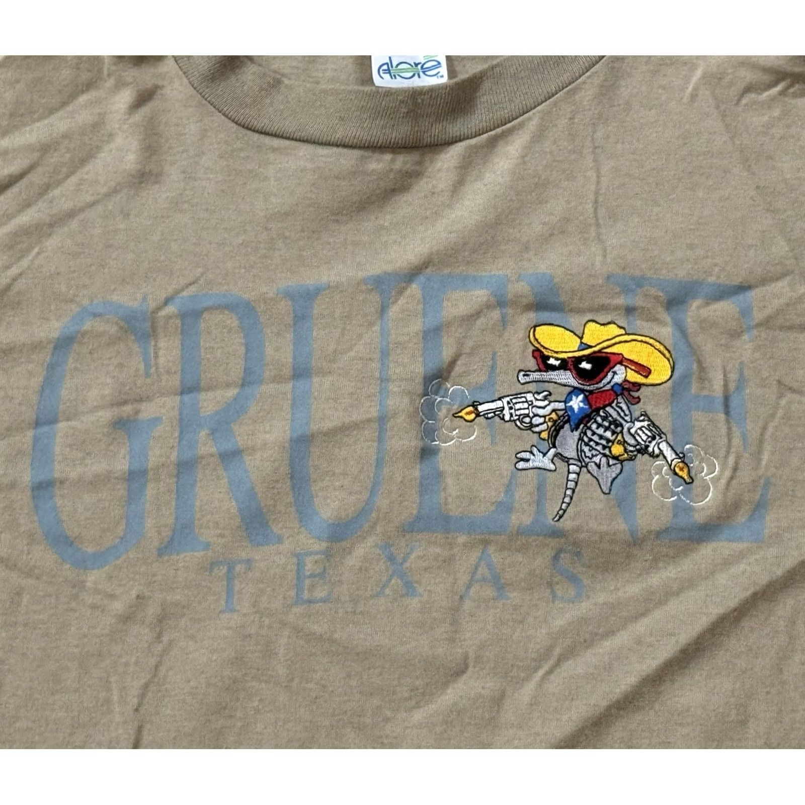 Vintage VINTAGE Armadillo Space Cowboy T-Shirt XXL Brown 1990s Gruene Texas USA Alore Western Mens Shirt Short Sleeve Cotton Size US XXL / EU 58 / 5 - 3 Thumbnail