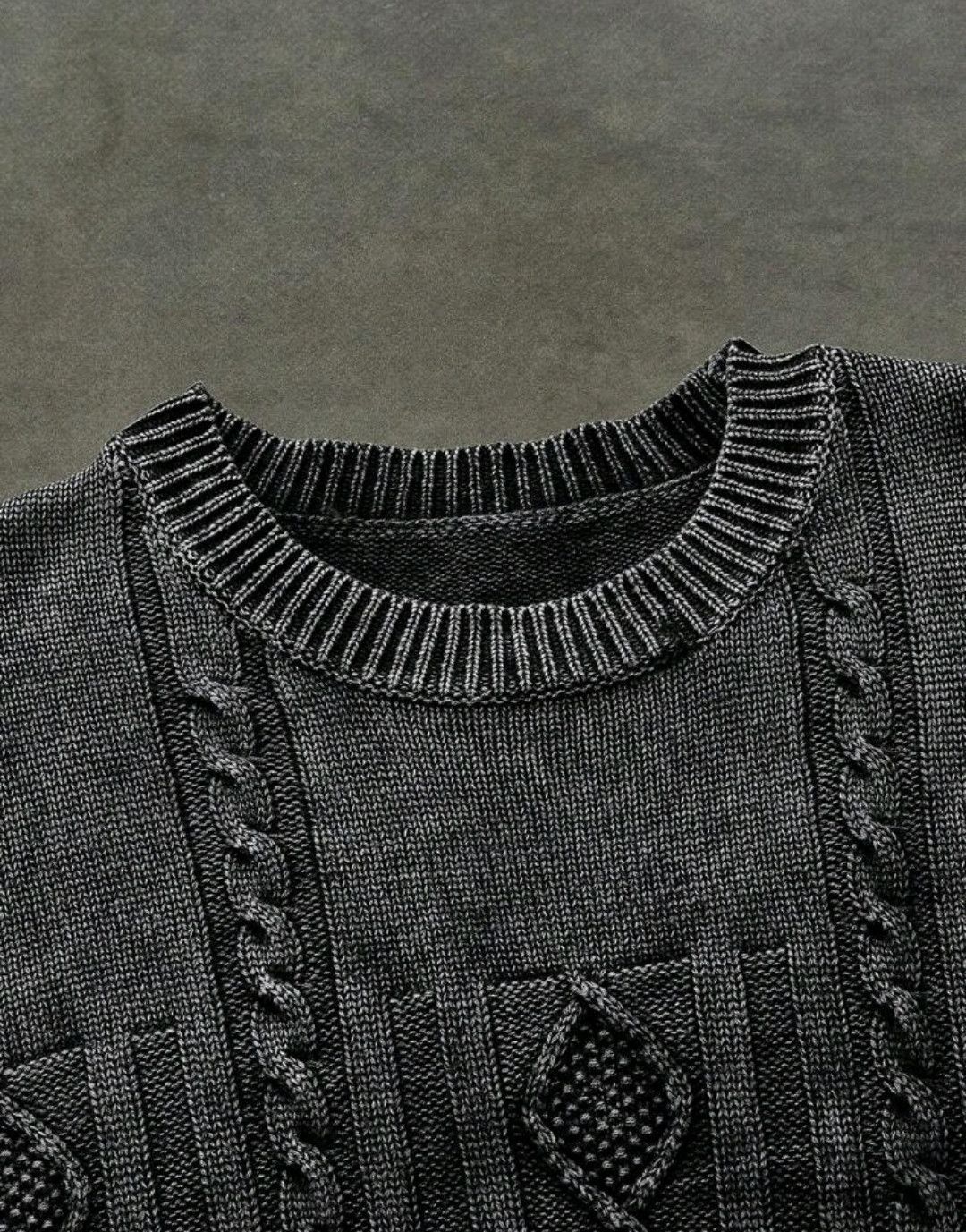 Japanese Brand × Vintage Spiral Knit Bold Faded Round Neck Sweater Vintage Size US L / EU 52-54 / 3 - 4 Thumbnail