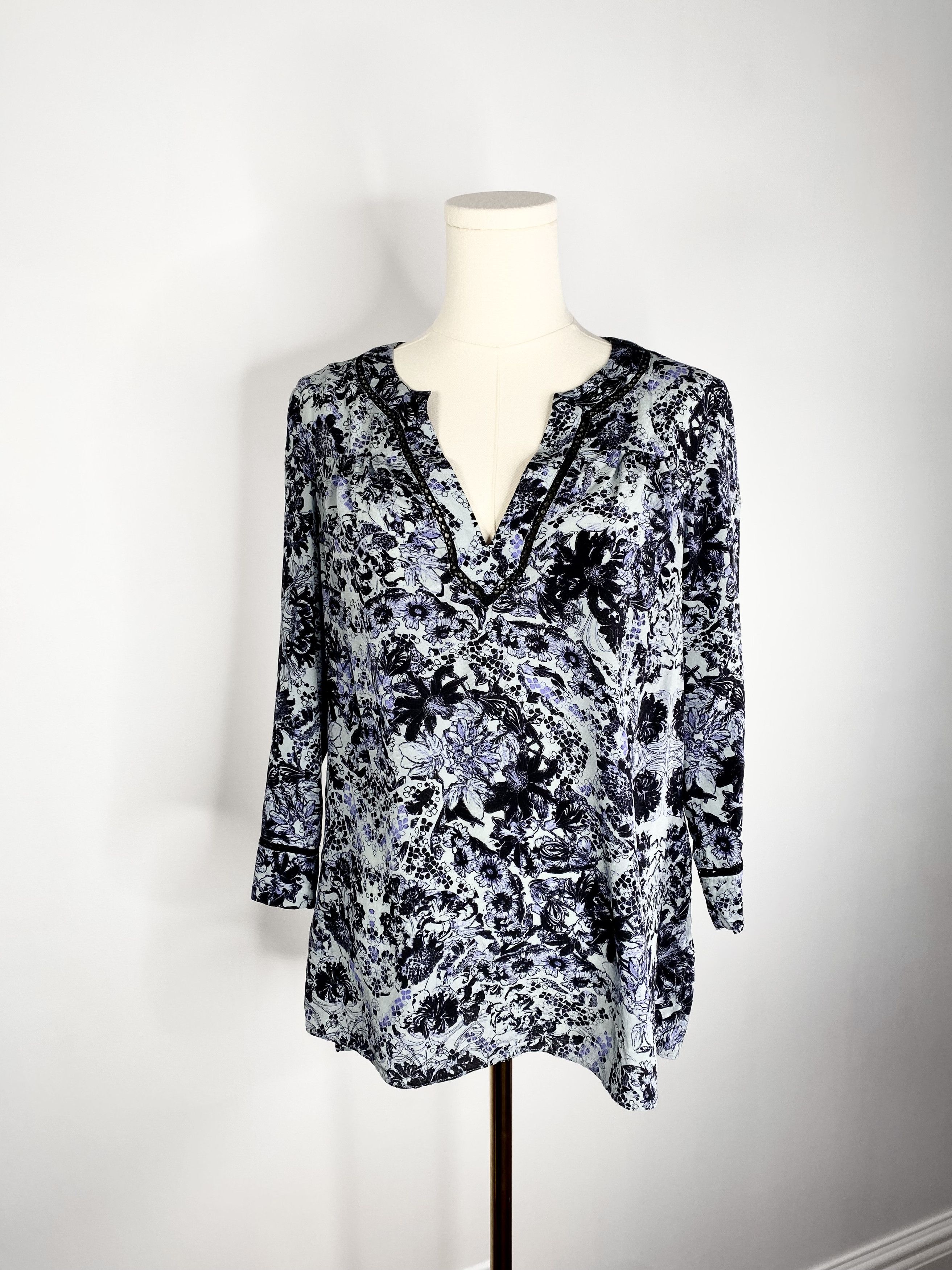 Rebecca Taylor Rebecca Taylor - Blue Long Sleeve Tunic Size S / US 4 / IT 40 - 6 Thumbnail