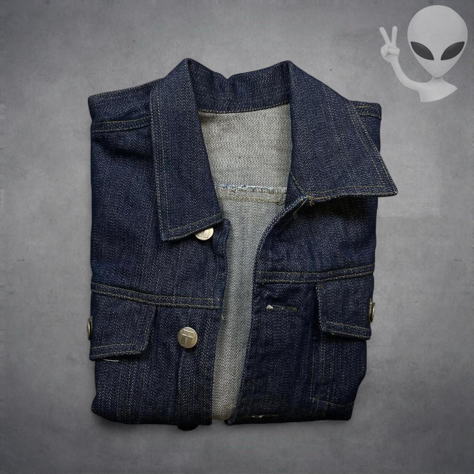 Other Custom Denim Jacket Women's Small Dark Blue PatchWork USA Size S / US 4 / IT 40 - 6 Thumbnail