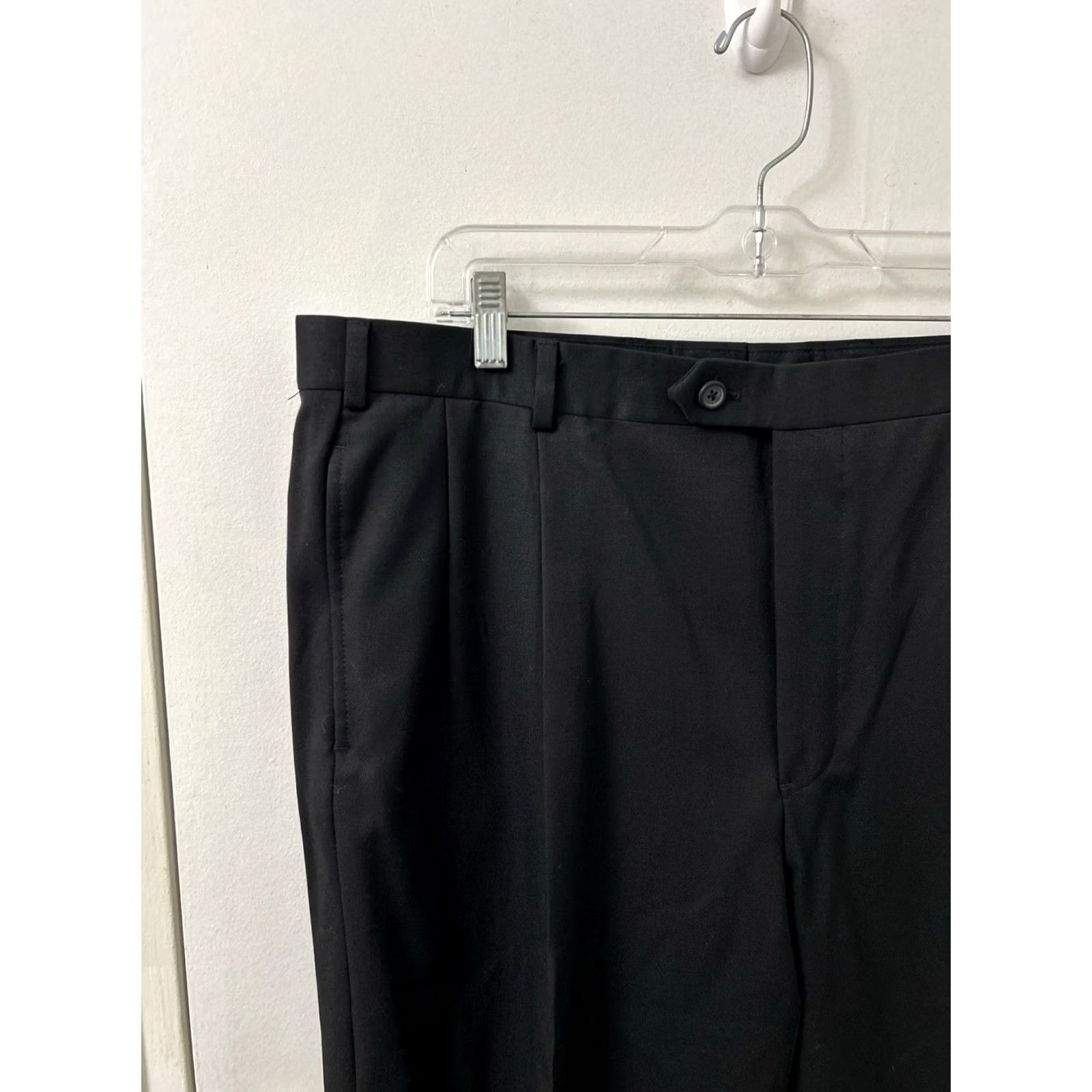 Brooks Brothers Brooks Brothers Madison Fit Pants Mens 40x31 Black 100% Wool Pleated Cuffed Zipper Zip Button Front Dress Pants Size US 40 / EU 56 - 4 Thumbnail