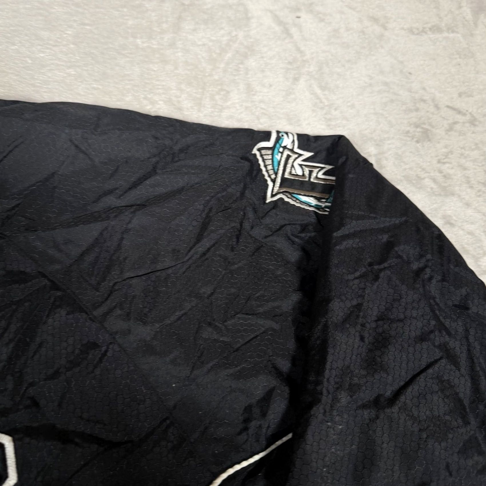 MLB VINTAGE Majestic Florida Marlins Jacket Bomber Mens XXL Black MLB Full Zip Size US XXL / EU 58 / 5 - 3 Thumbnail