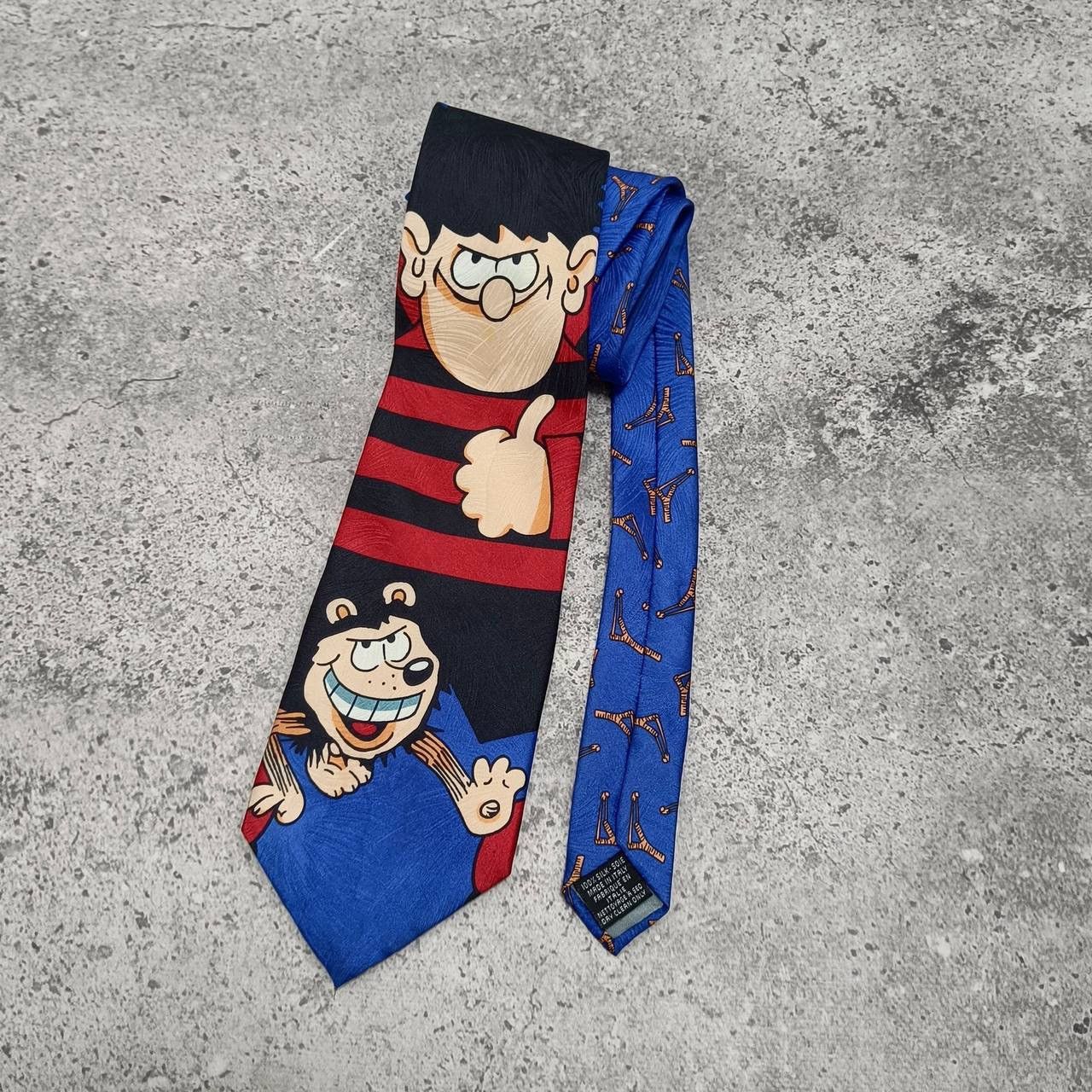 Vintage Vintage 90s Dennis The Menace silk Italy cartoon tie humor Size ONE SIZE - 1 Thumbnail