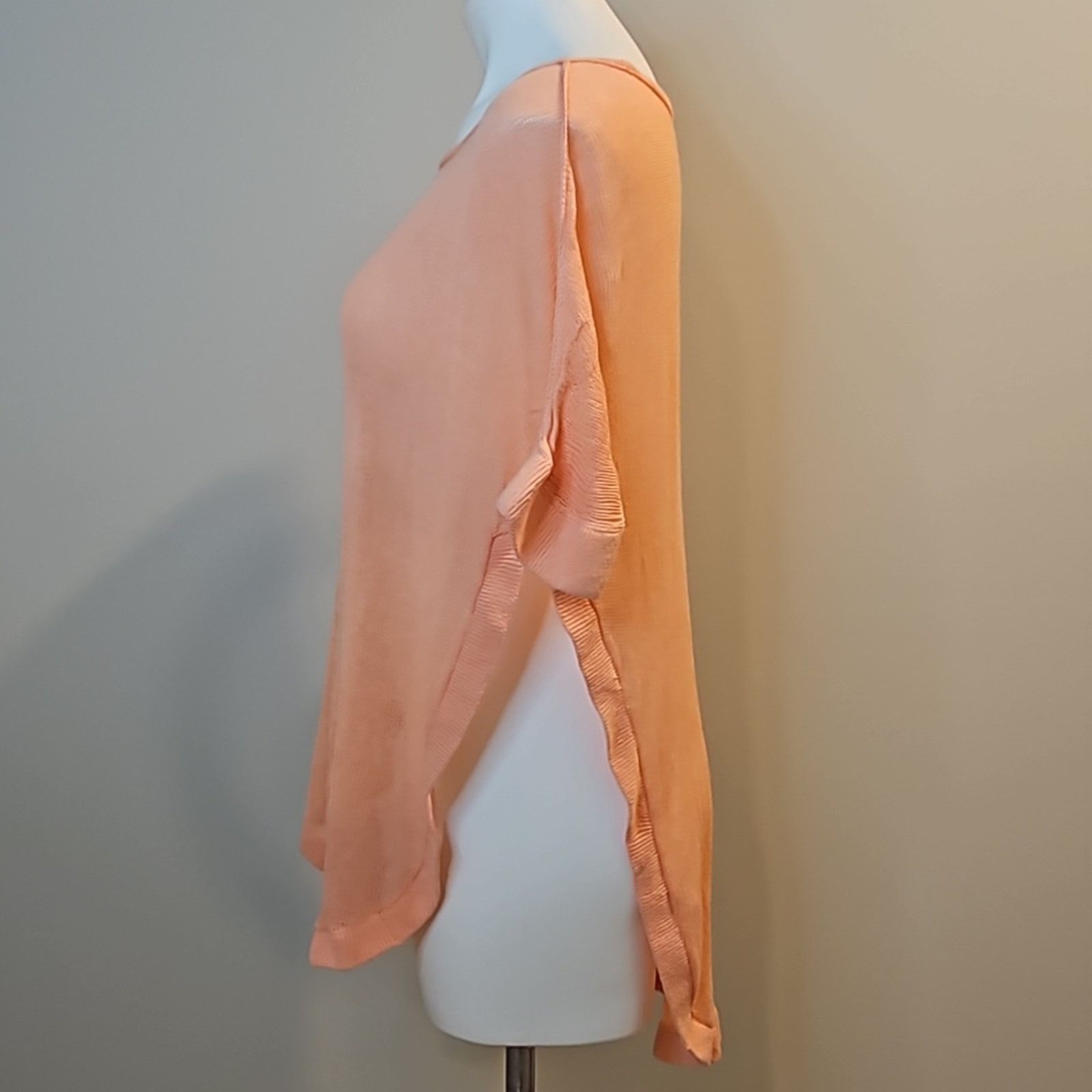 Victoria's Secret Victoria's Secret Peach Coral Short Sleeve Knit Poncho Shirt Size M / US 6-8 / IT 42-44 - 3 Thumbnail