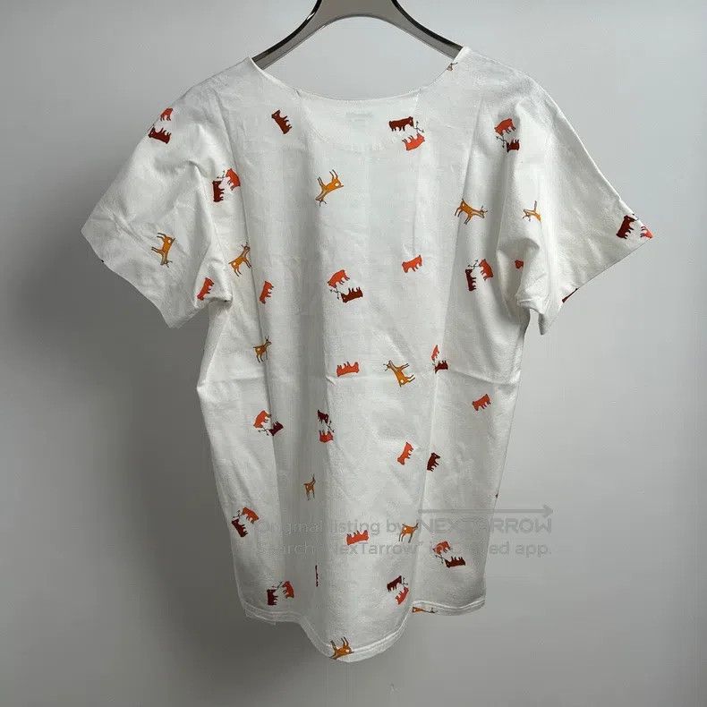 Hermes Hermes White Printed Short Sleeve Size XS / US 0-2 / IT 36-38 - 2 Thumbnail