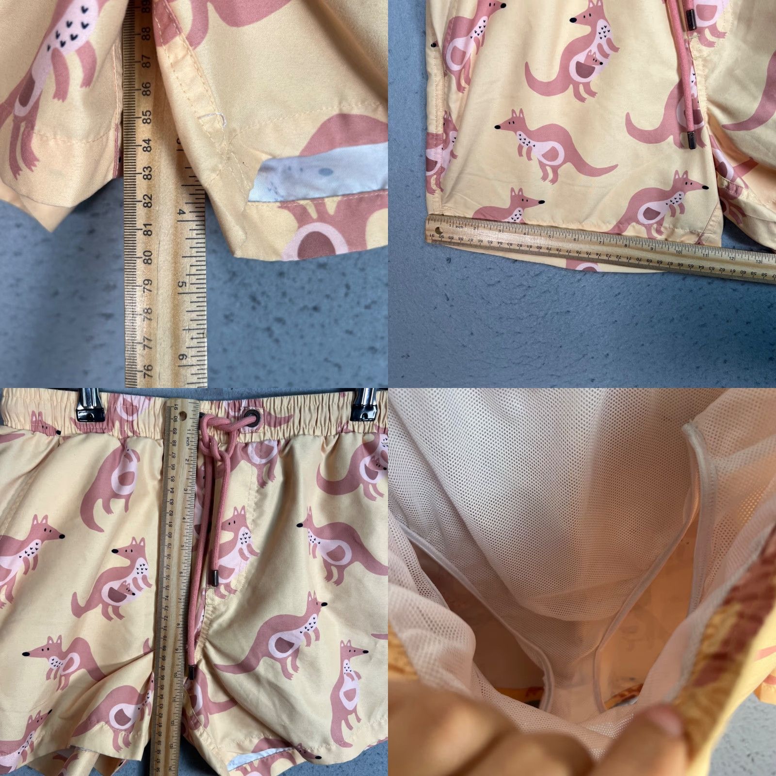 Vintage Skwosh Mens Size Small Kangaroo Print Swim Shorts Yellow Size US 31 - 8 Thumbnail