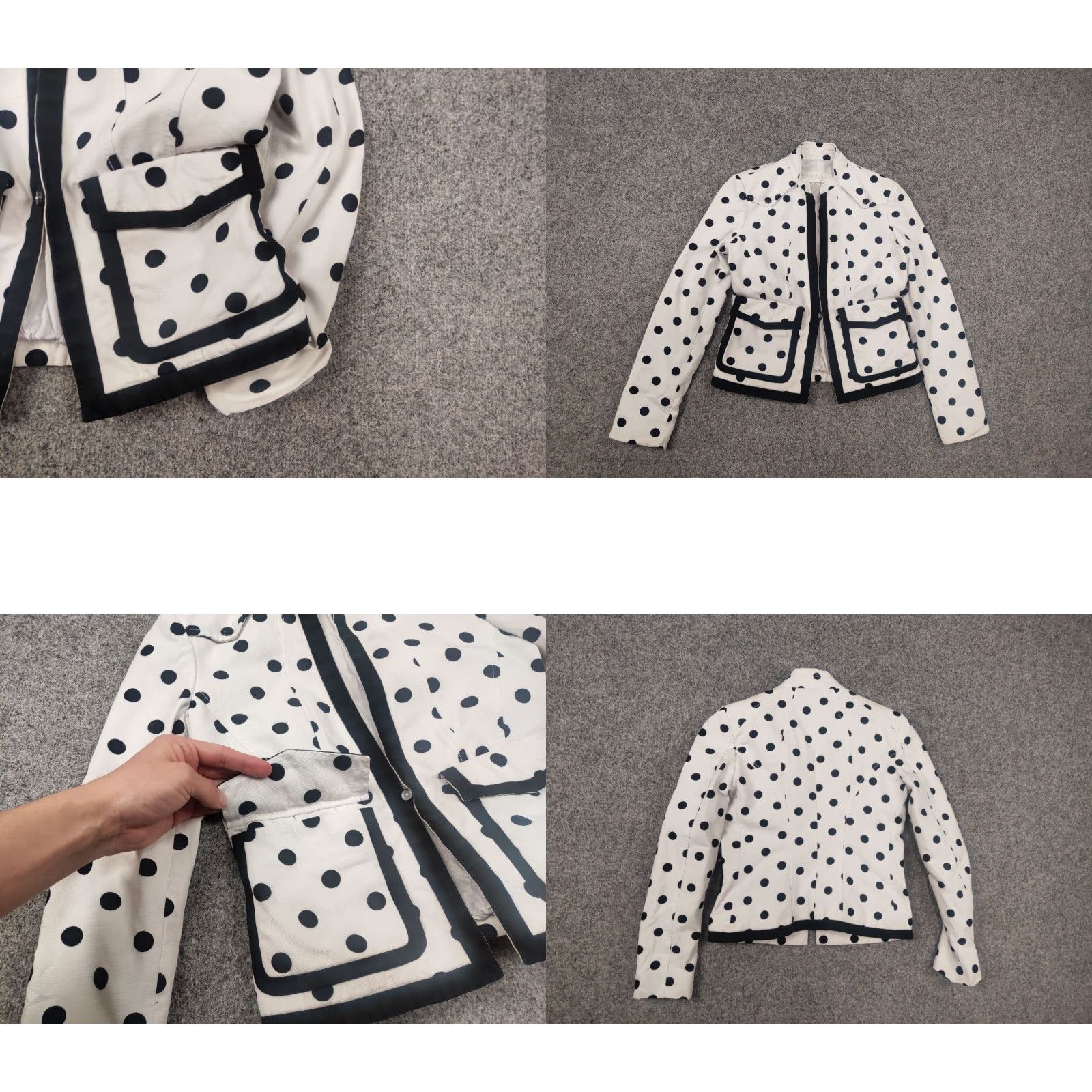 Valentino Valentino Valentino Roman Vintage Blazer Jacket Cotton White Black Polka Dots Size M / US 6-8 / IT 42-44 - 8 Thumbnail